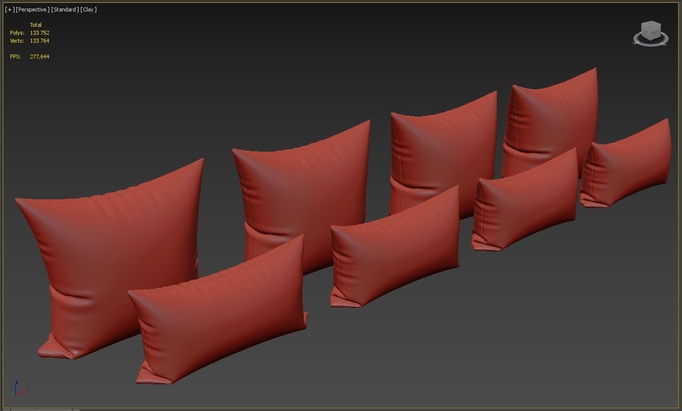 Decorative pillows set 038 3D model_3