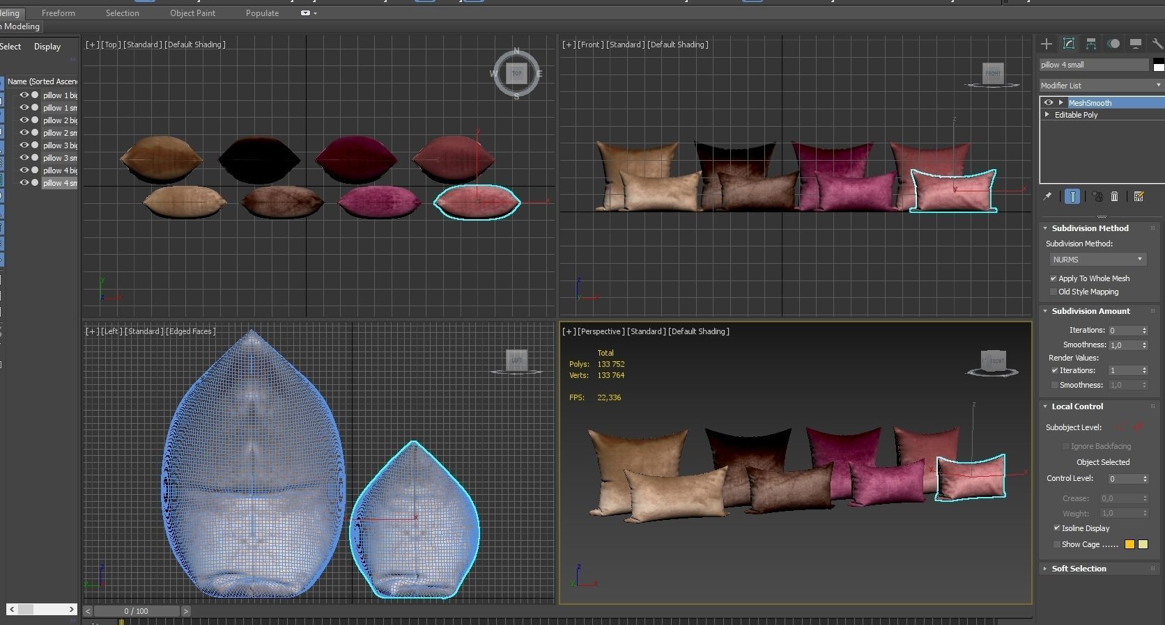 Decorative pillows set 038 3D model_2