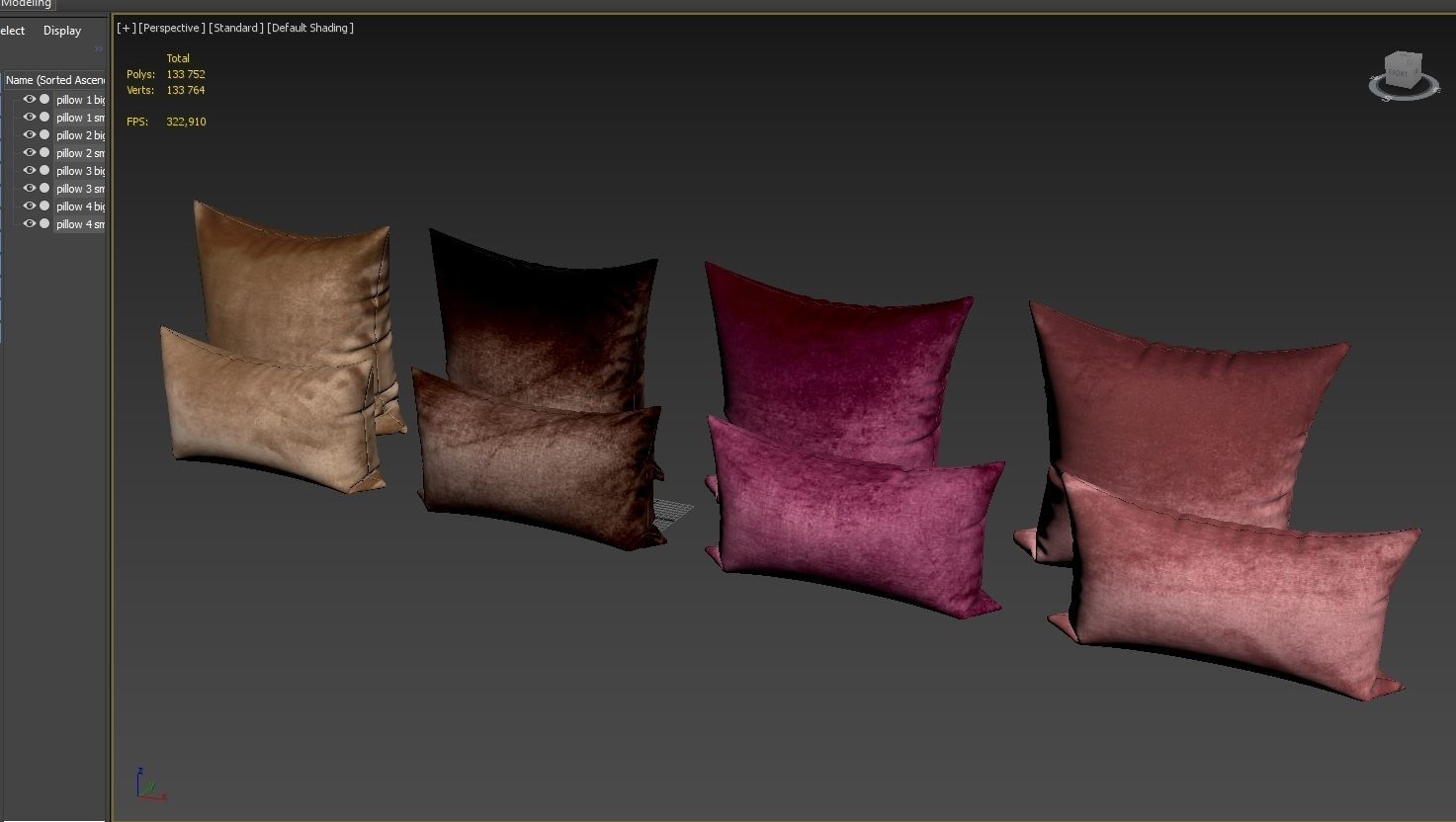 Decorative pillows set 038 3D model_8