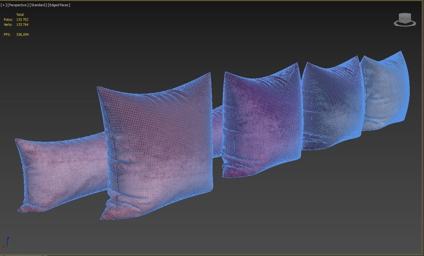 Decorative pillows set 038 3D model_10