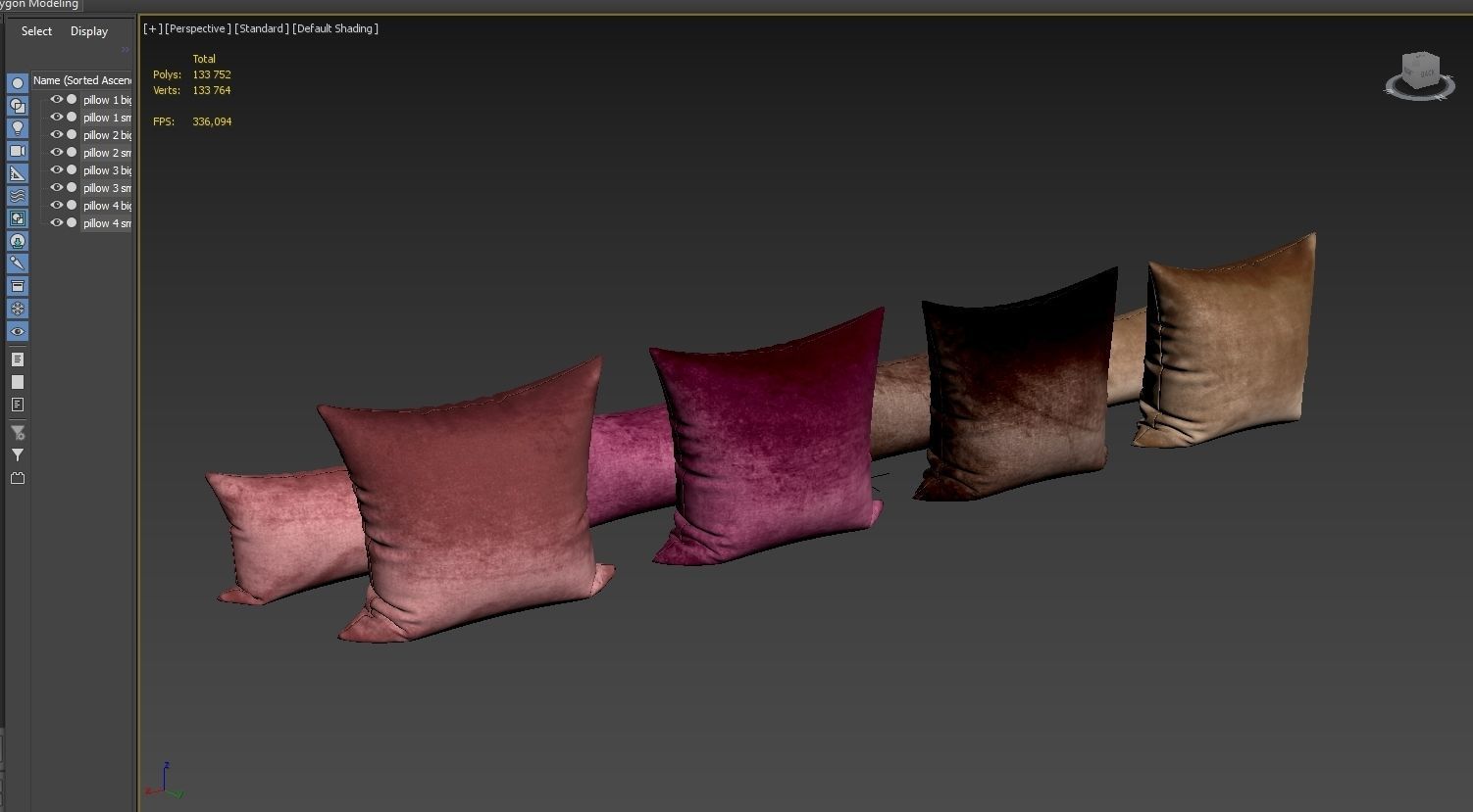 Decorative pillows set 038 3D model_9