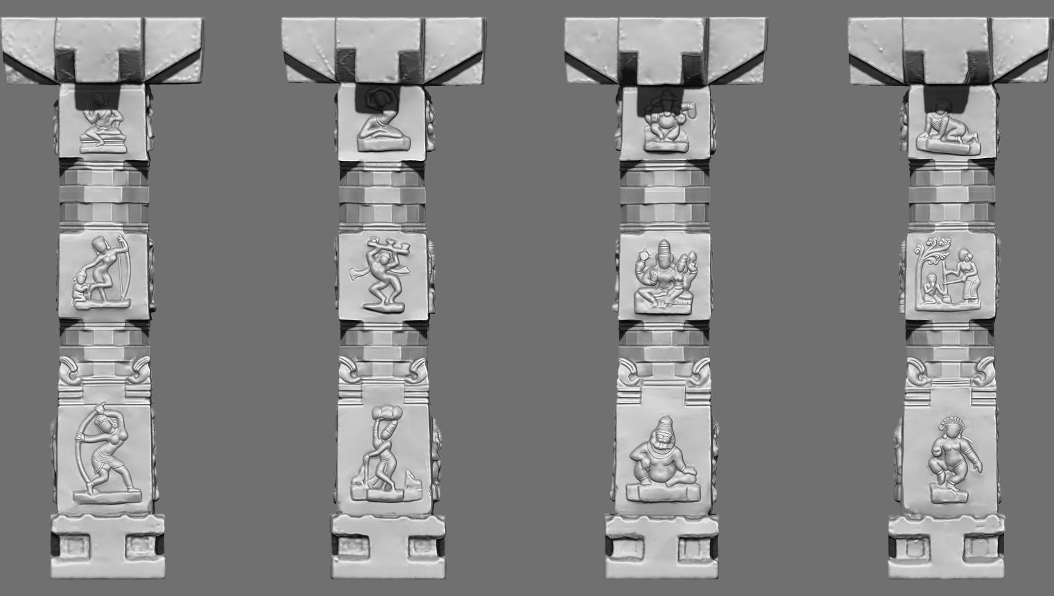 Game ready 3D model of Pillar Low-poly 3D model_1