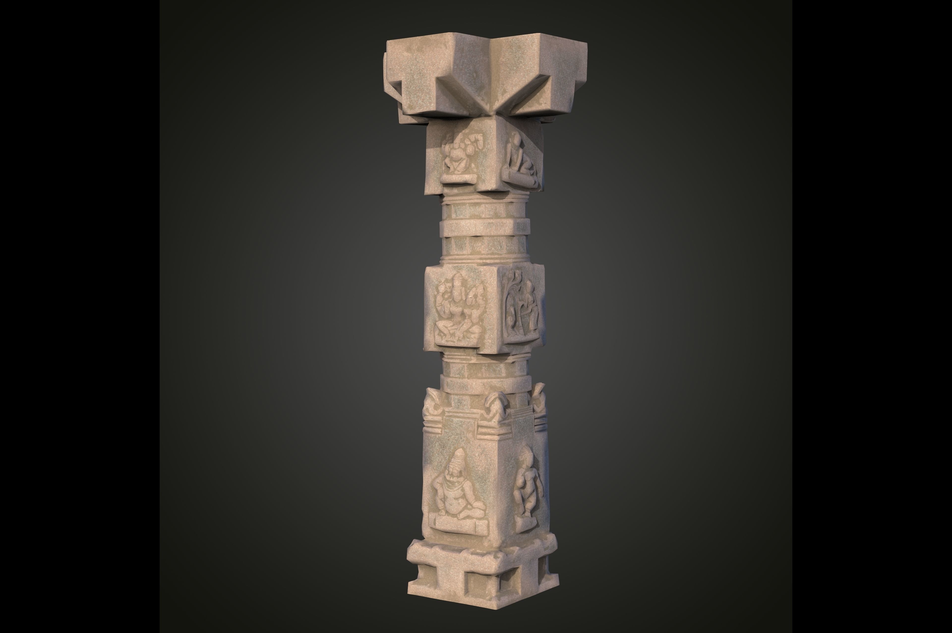 Game ready 3D model of Pillar Low-poly 3D model_4
