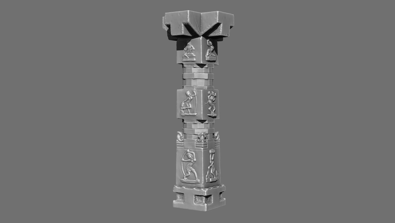 Game ready 3D model of Pillar Low-poly 3D model_2