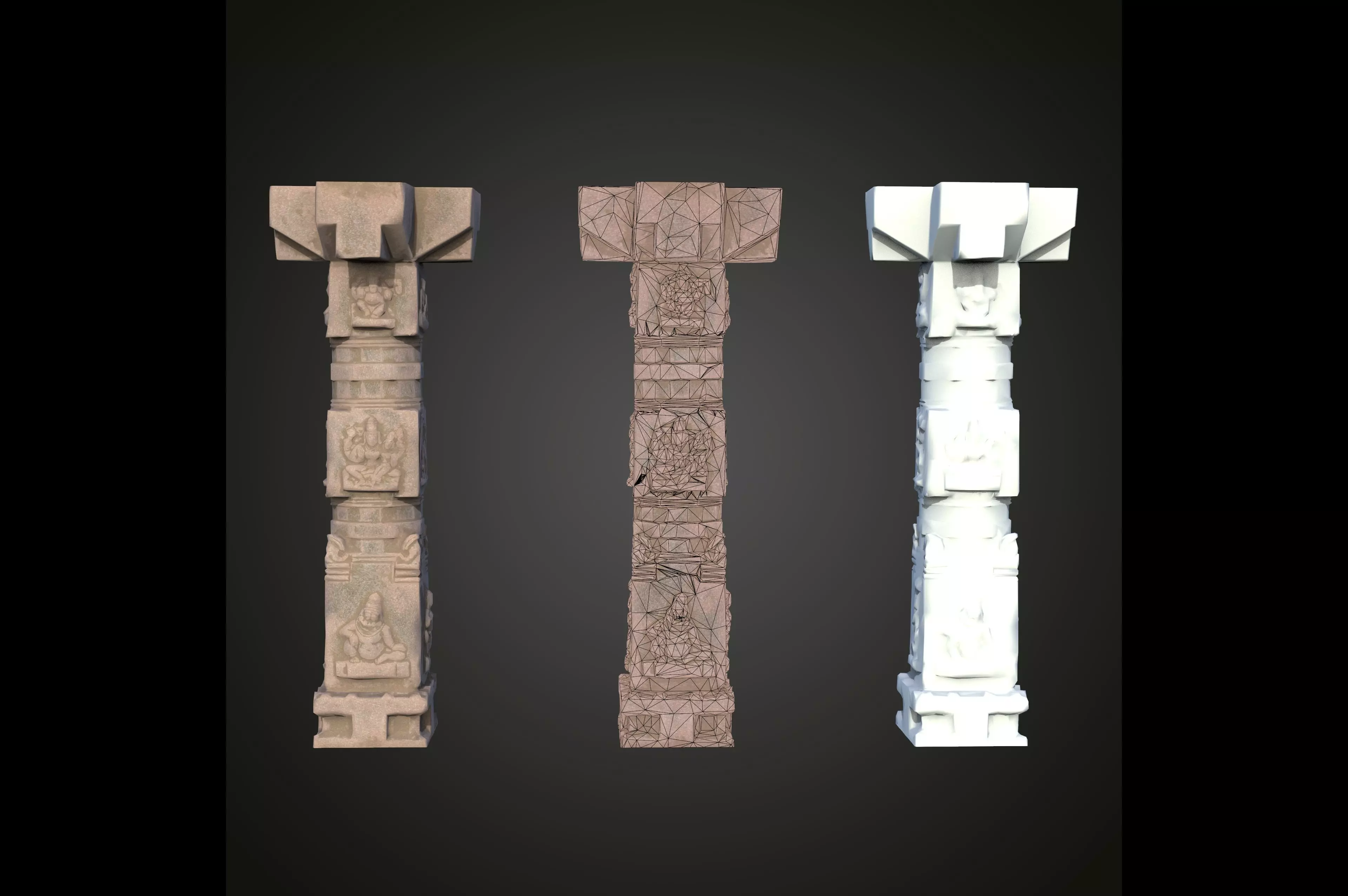Game ready 3D model of Pillar Low-poly 3D model_0