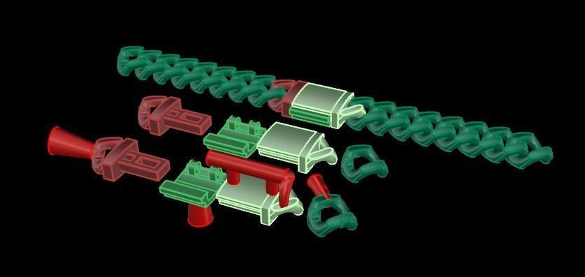 Cuban Chain Bracelet Necklace Link SIZE 8MM Width 3D print model_4