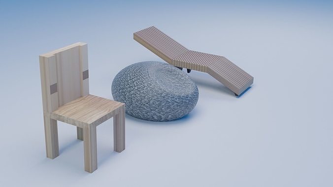 Chair made of wood Free 3D model