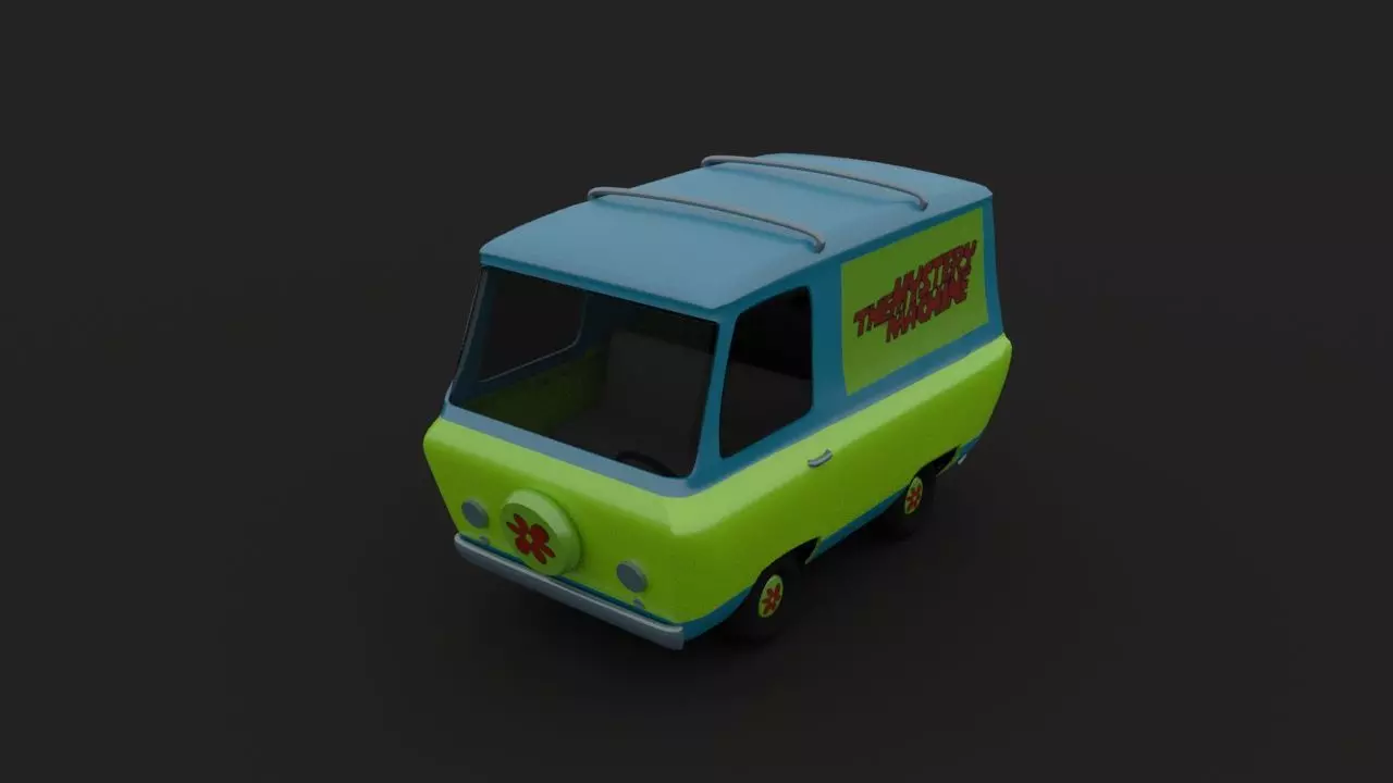 Mystry Machine Free low-poly 3D model_0