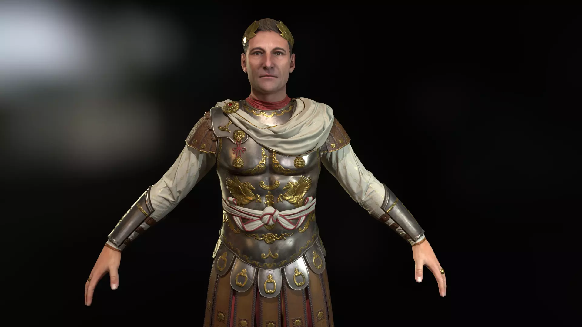 Rome aristocrat Caesar Low-poly 3D model_0