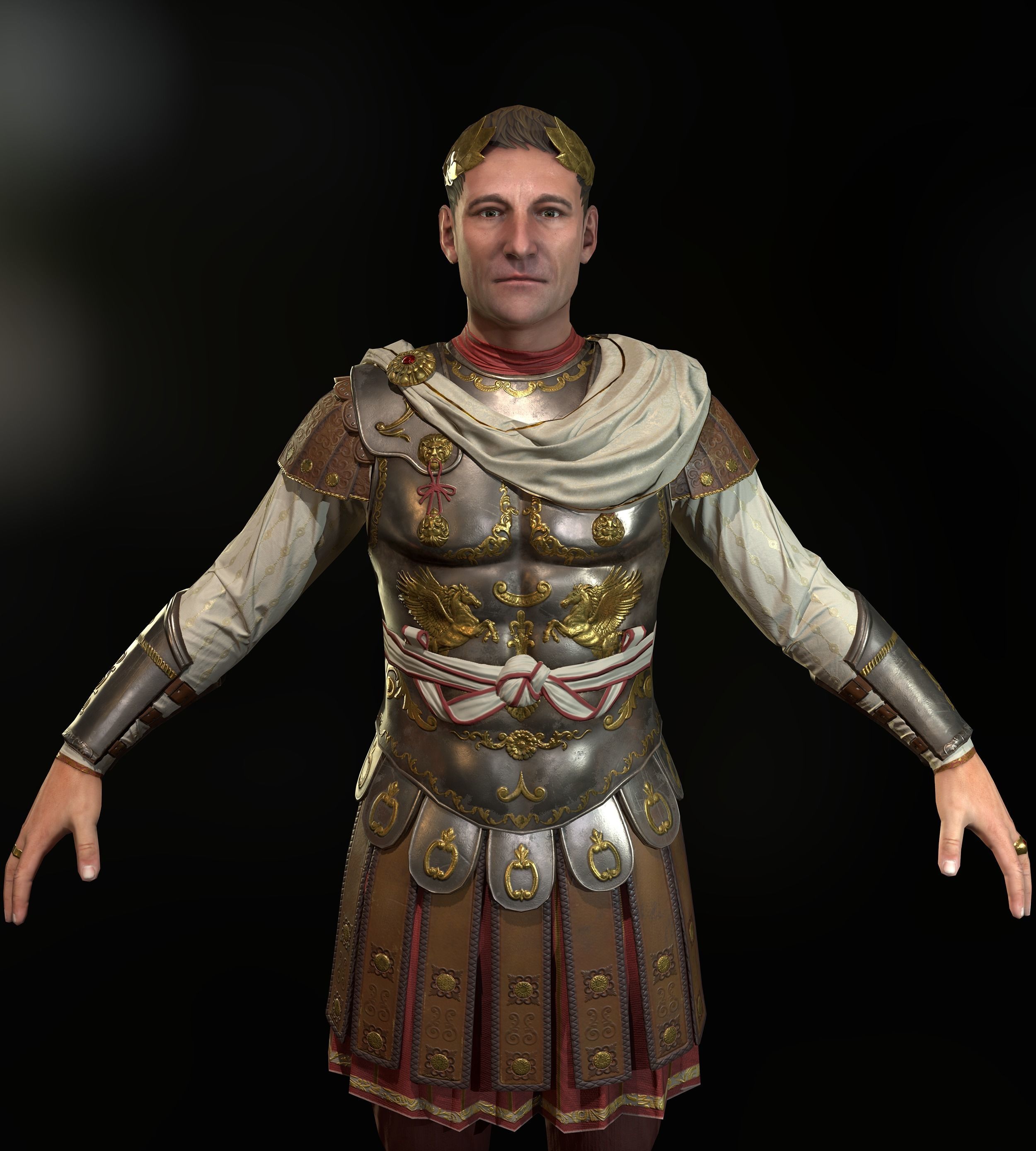 Rome aristocrat Caesar Low-poly 3D model_3
