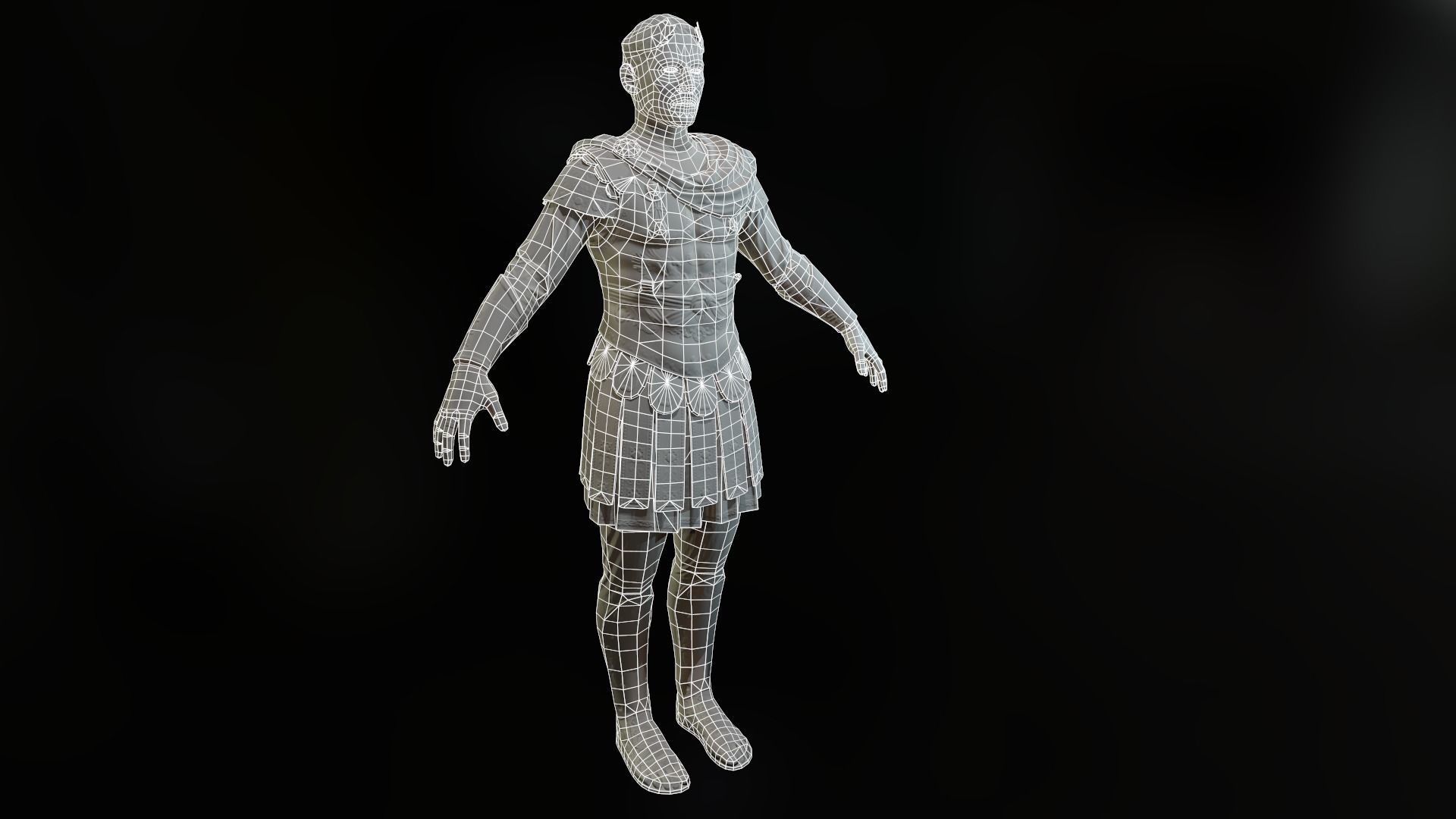 Rome aristocrat Caesar Low-poly 3D model_14