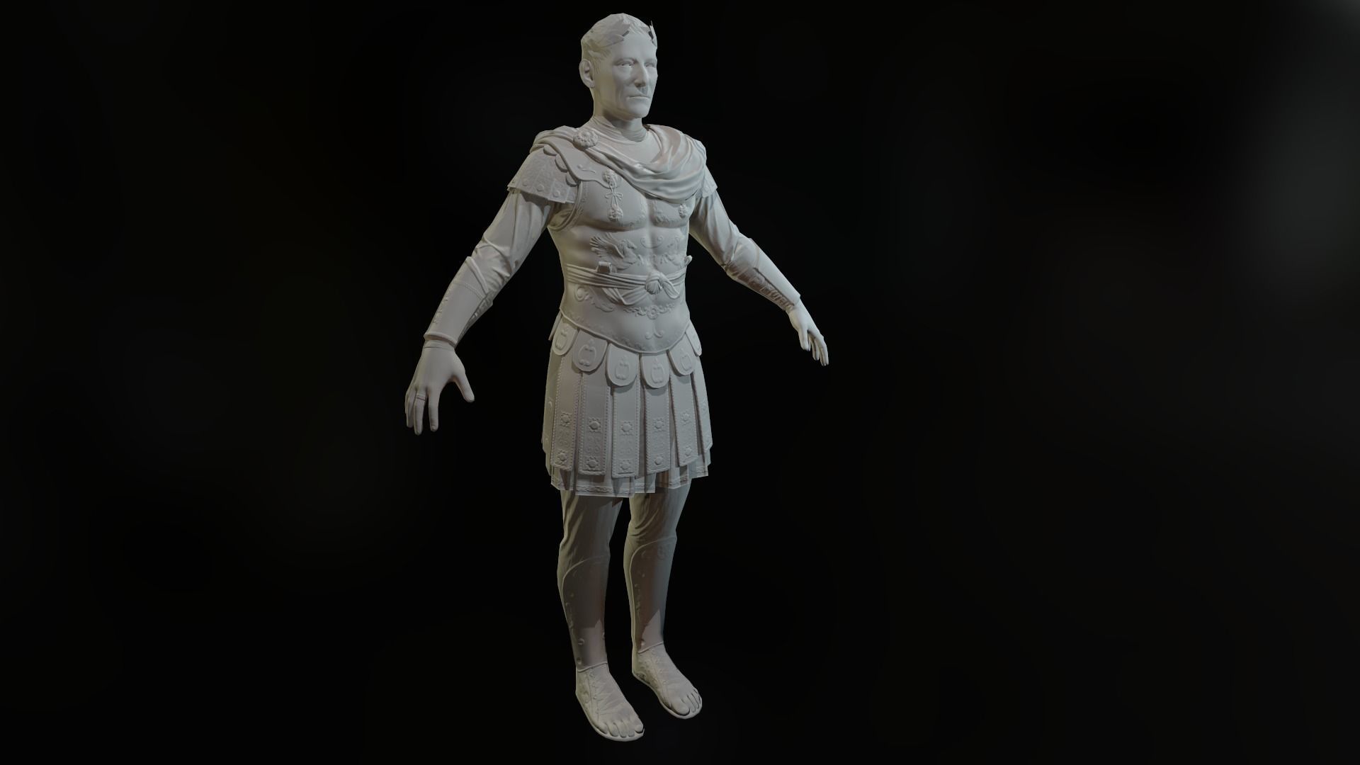 Rome aristocrat Caesar Low-poly 3D model_13