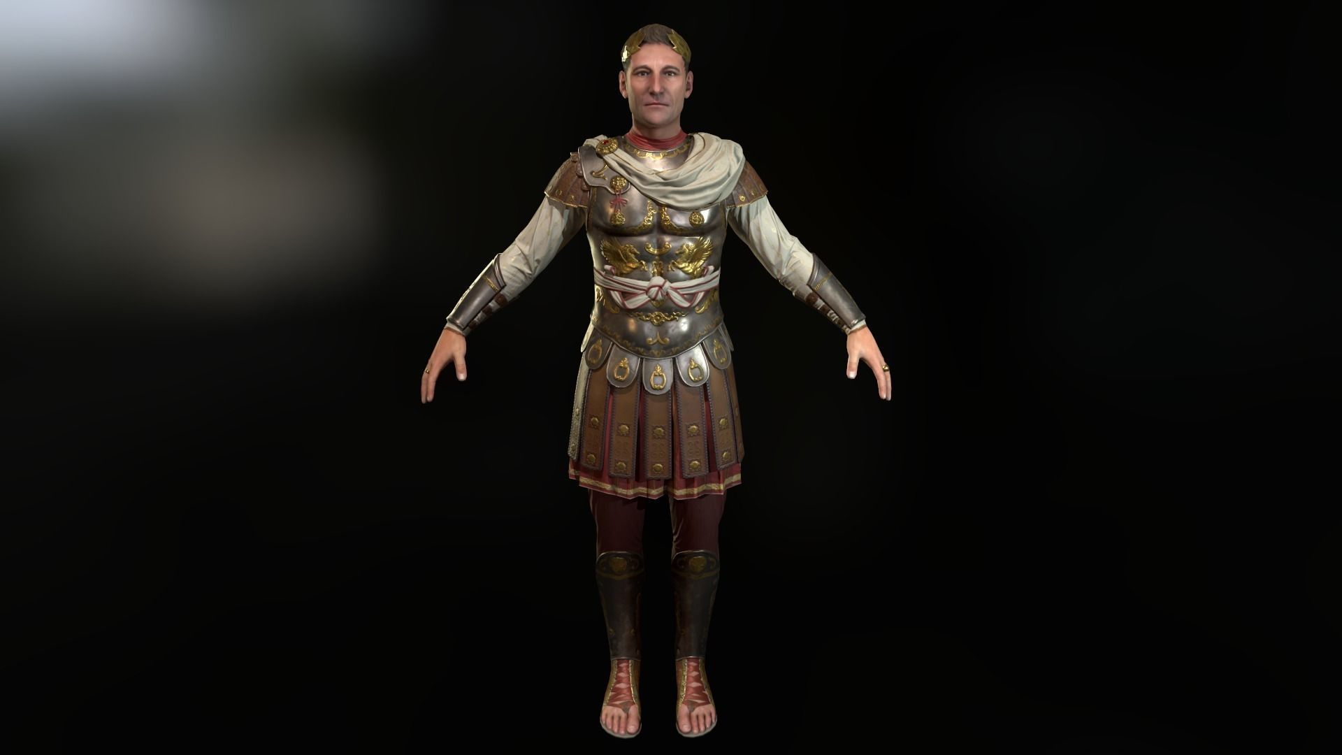 Rome aristocrat Caesar Low-poly 3D model_4