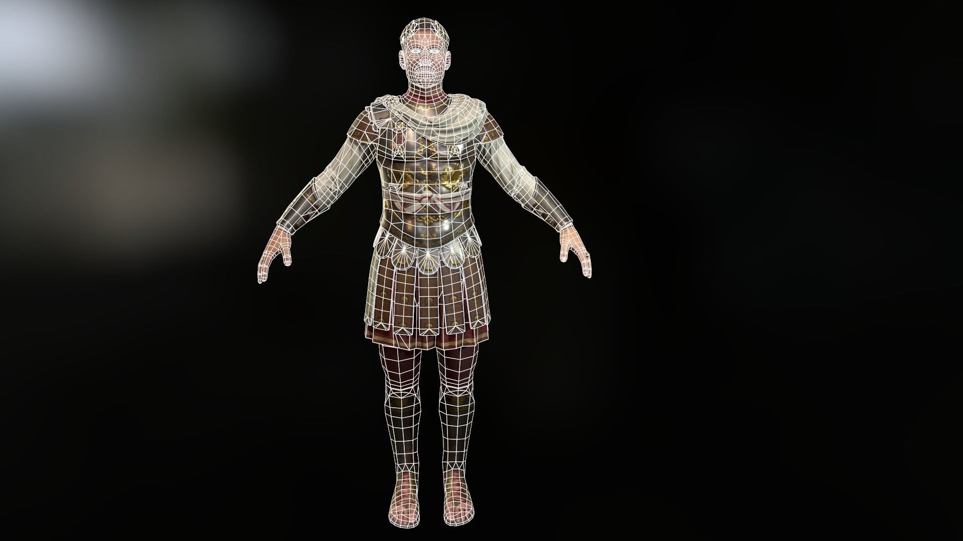 Rome aristocrat Caesar Low-poly 3D model_10