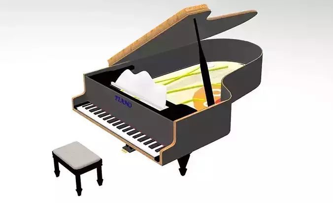 Piano - Low poly and Game Ready