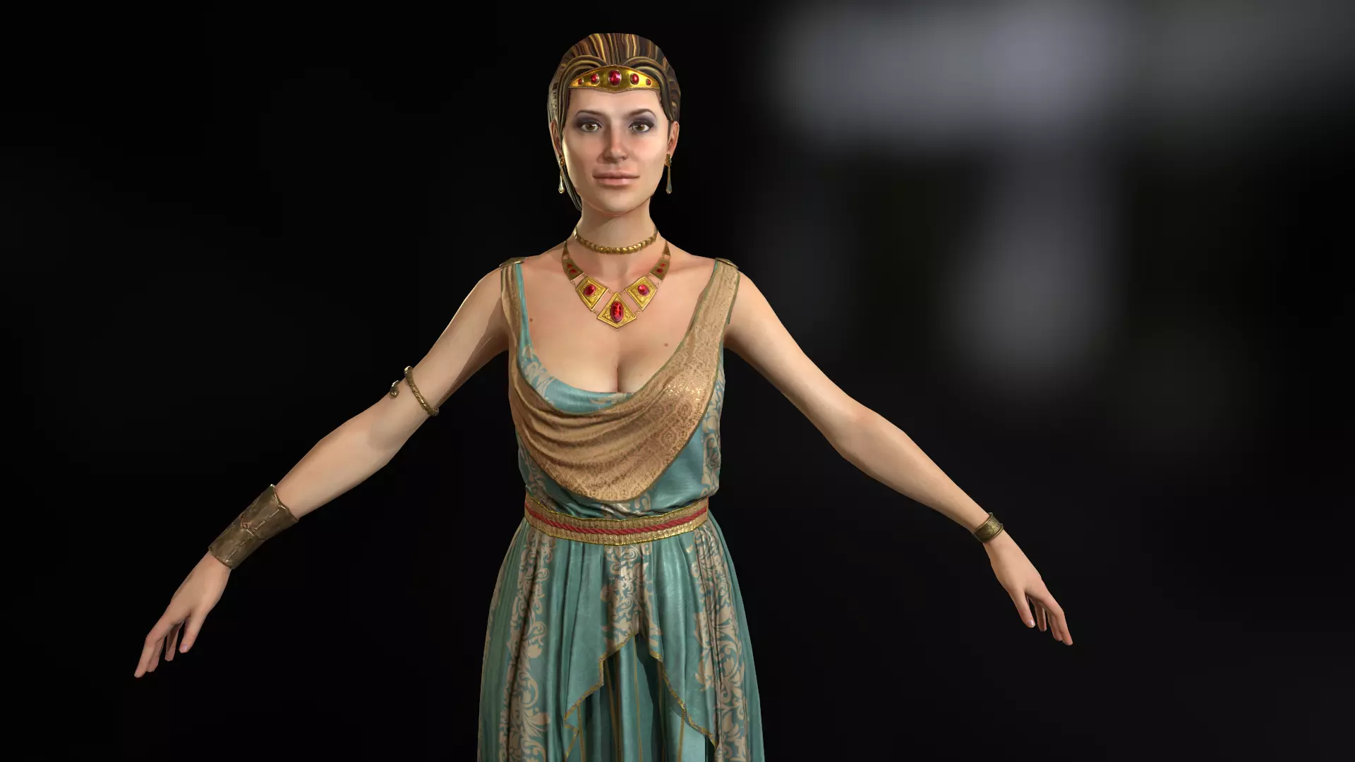 Aristocrat girl Low-poly 3D model