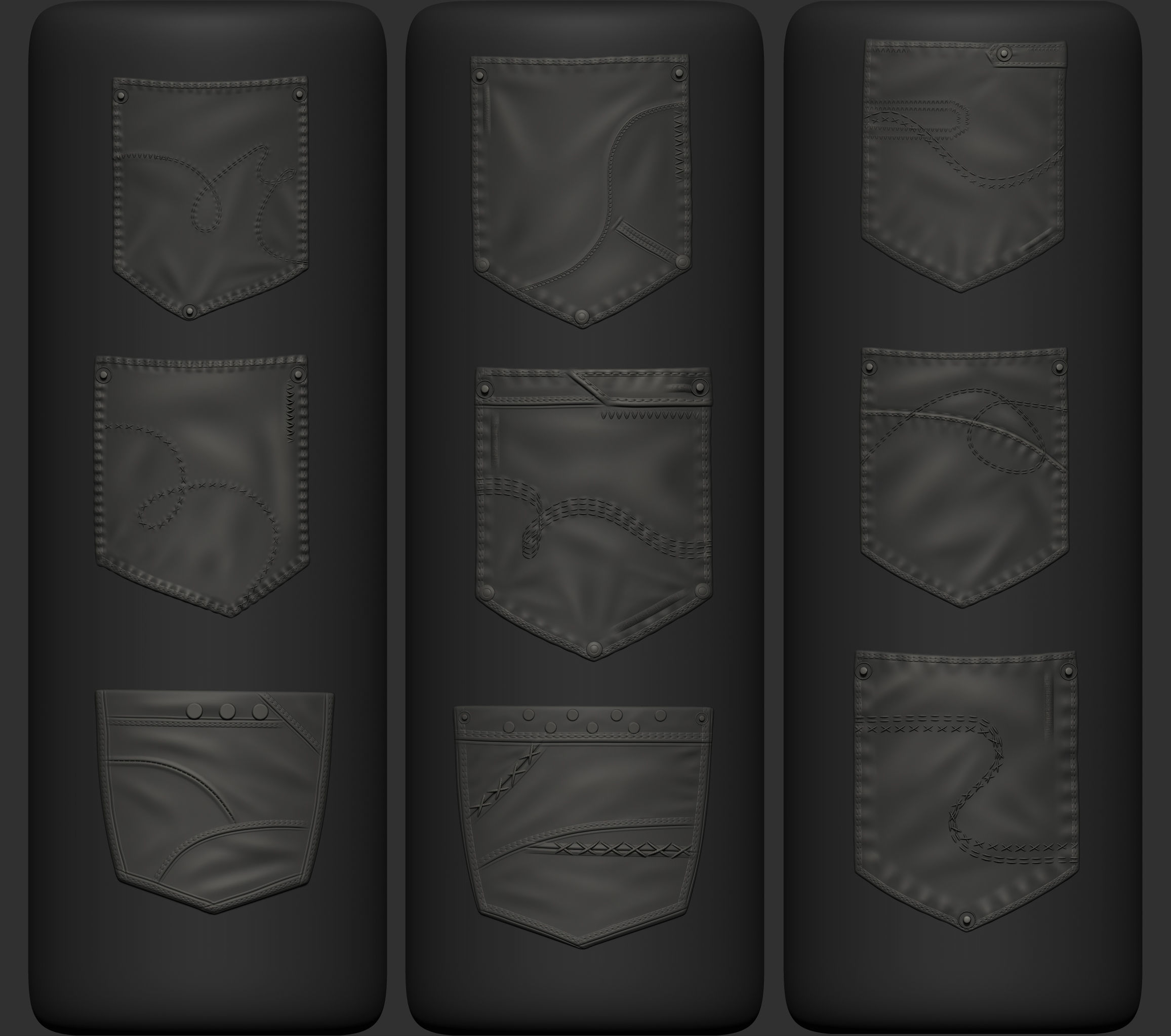 100 Pockets BrushesAlphas and Video Tutorial 3D model_2