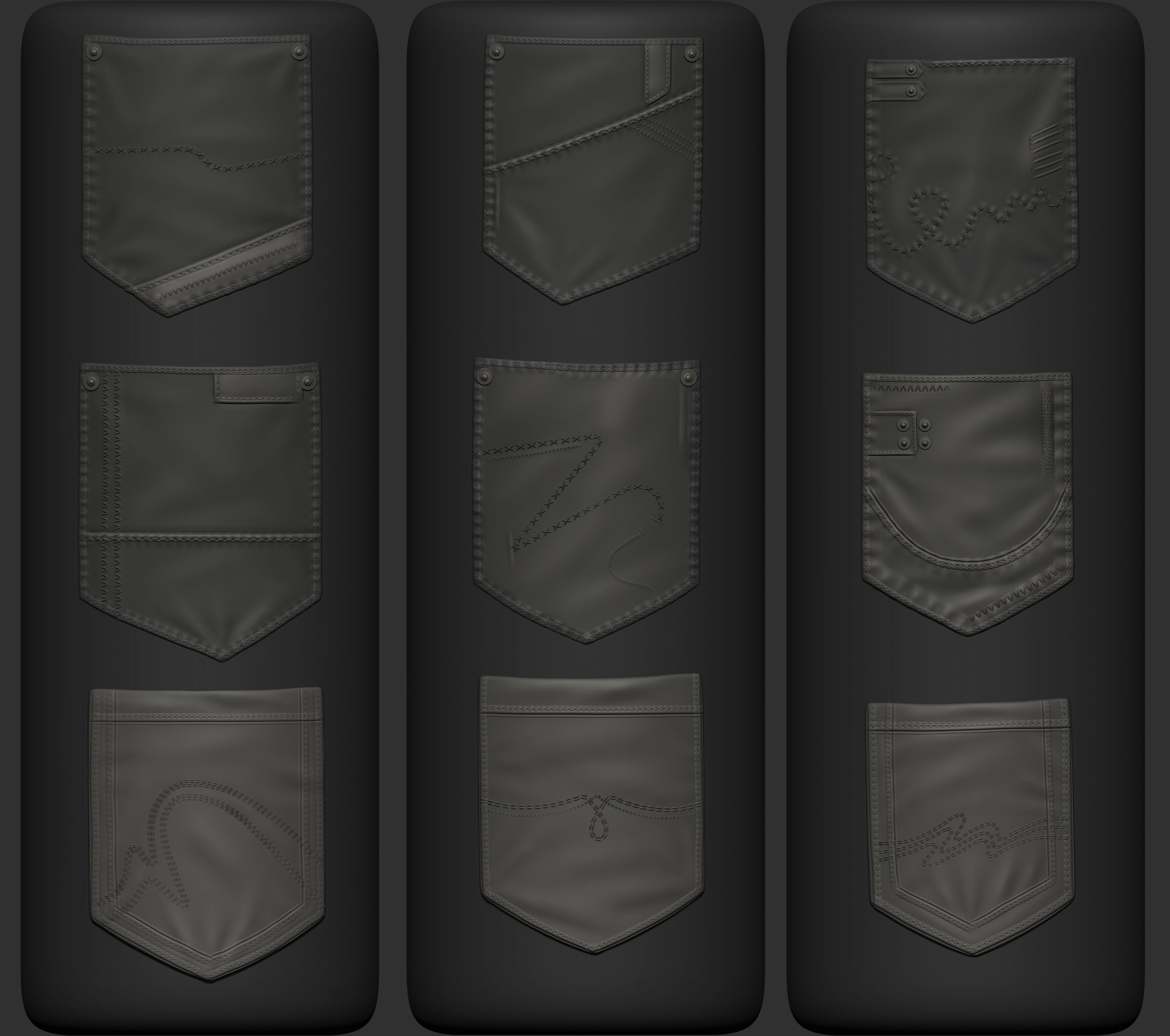 100 Pockets BrushesAlphas and Video Tutorial 3D model_4