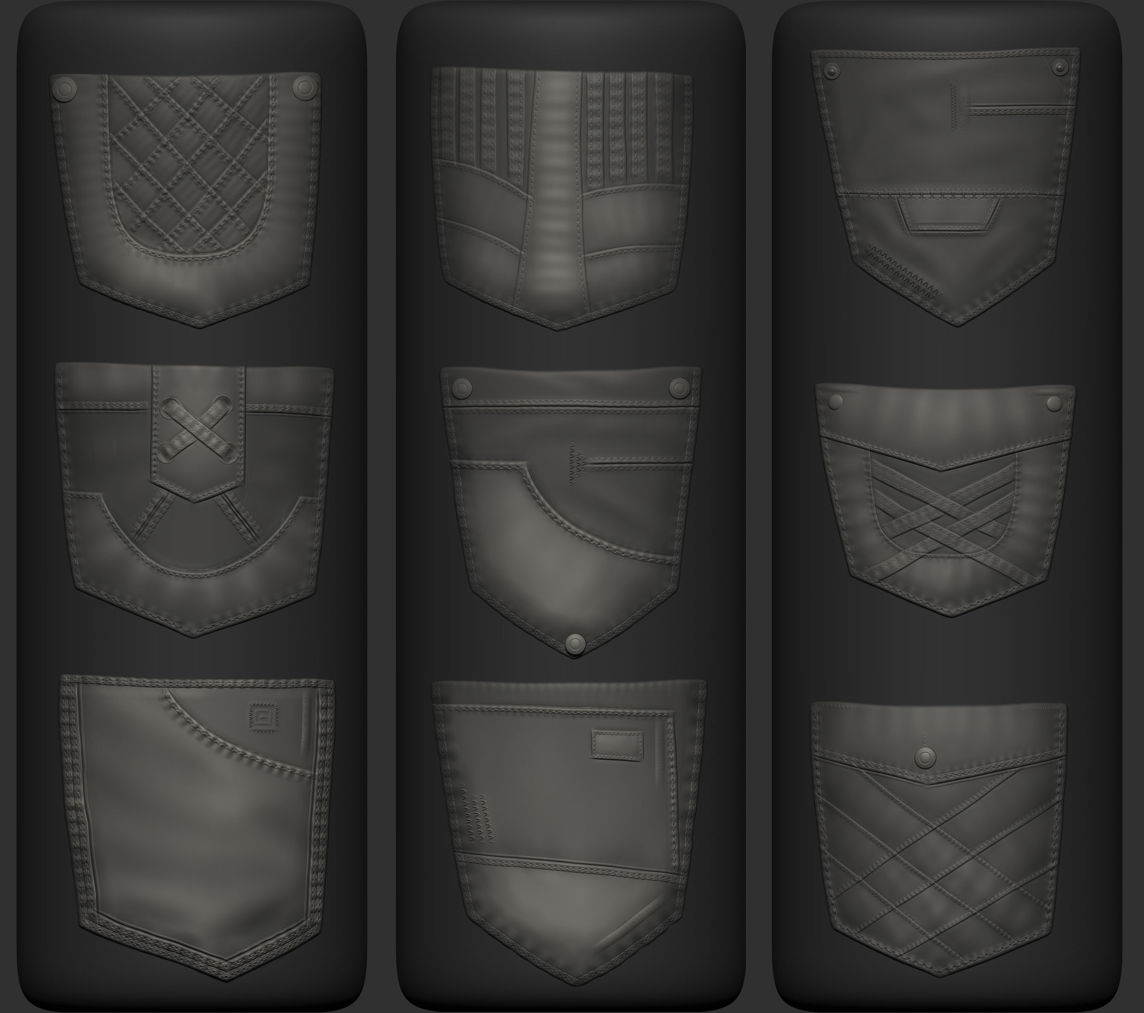 100 Pockets BrushesAlphas and Video Tutorial 3D model_9