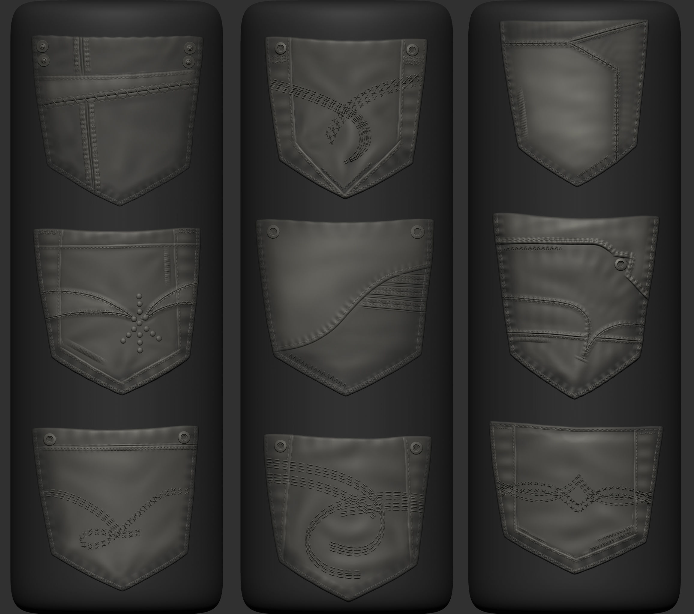 100 Pockets BrushesAlphas and Video Tutorial 3D model_10