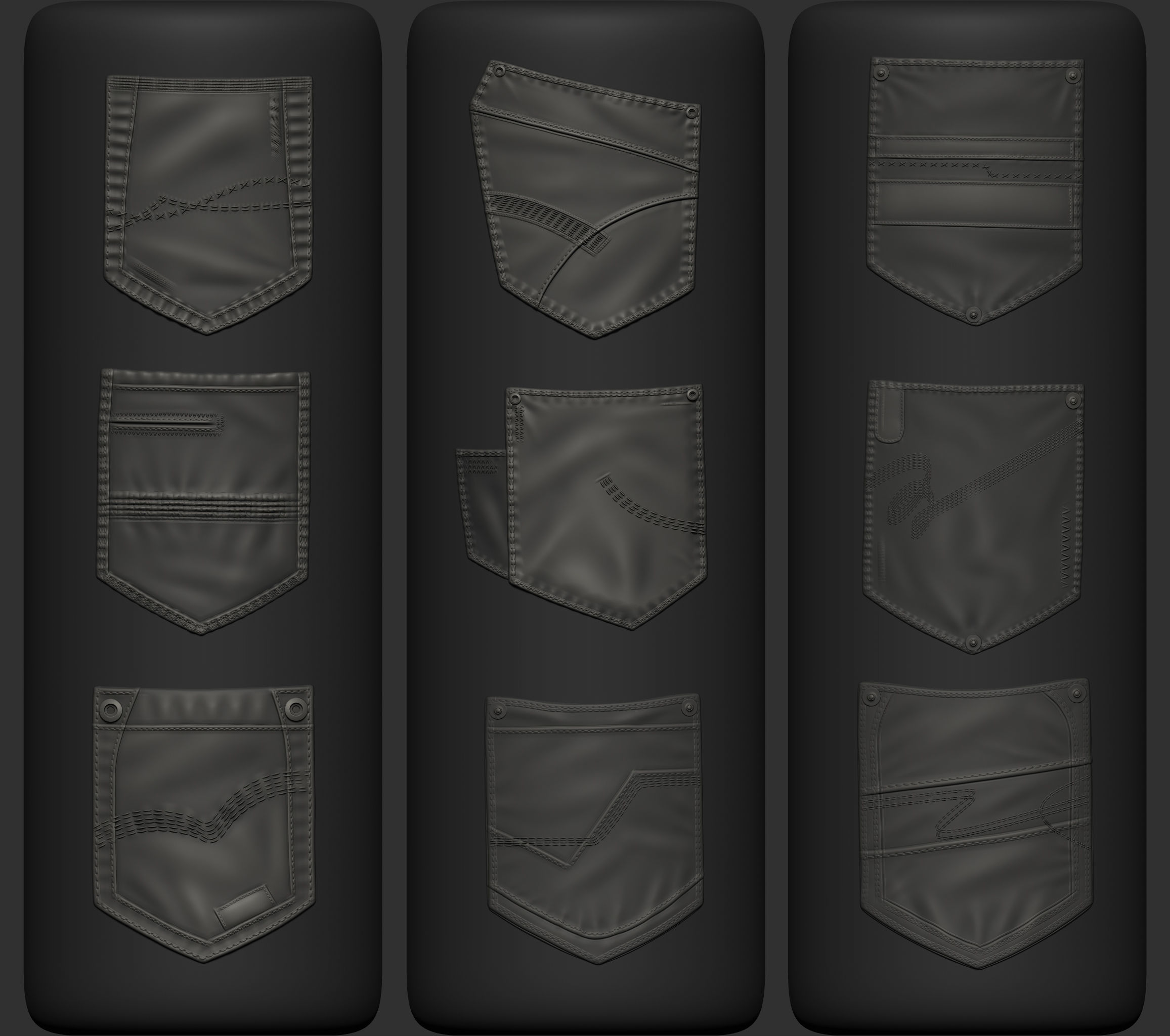 100 Pockets BrushesAlphas and Video Tutorial 3D model_5