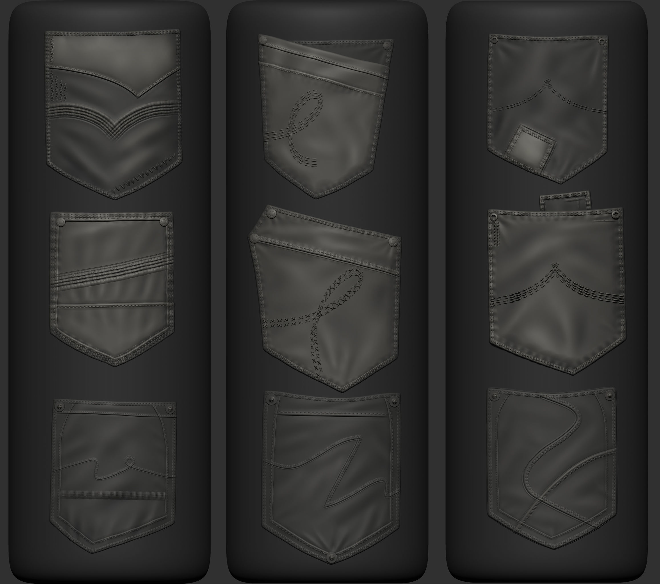 100 Pockets BrushesAlphas and Video Tutorial 3D model_6