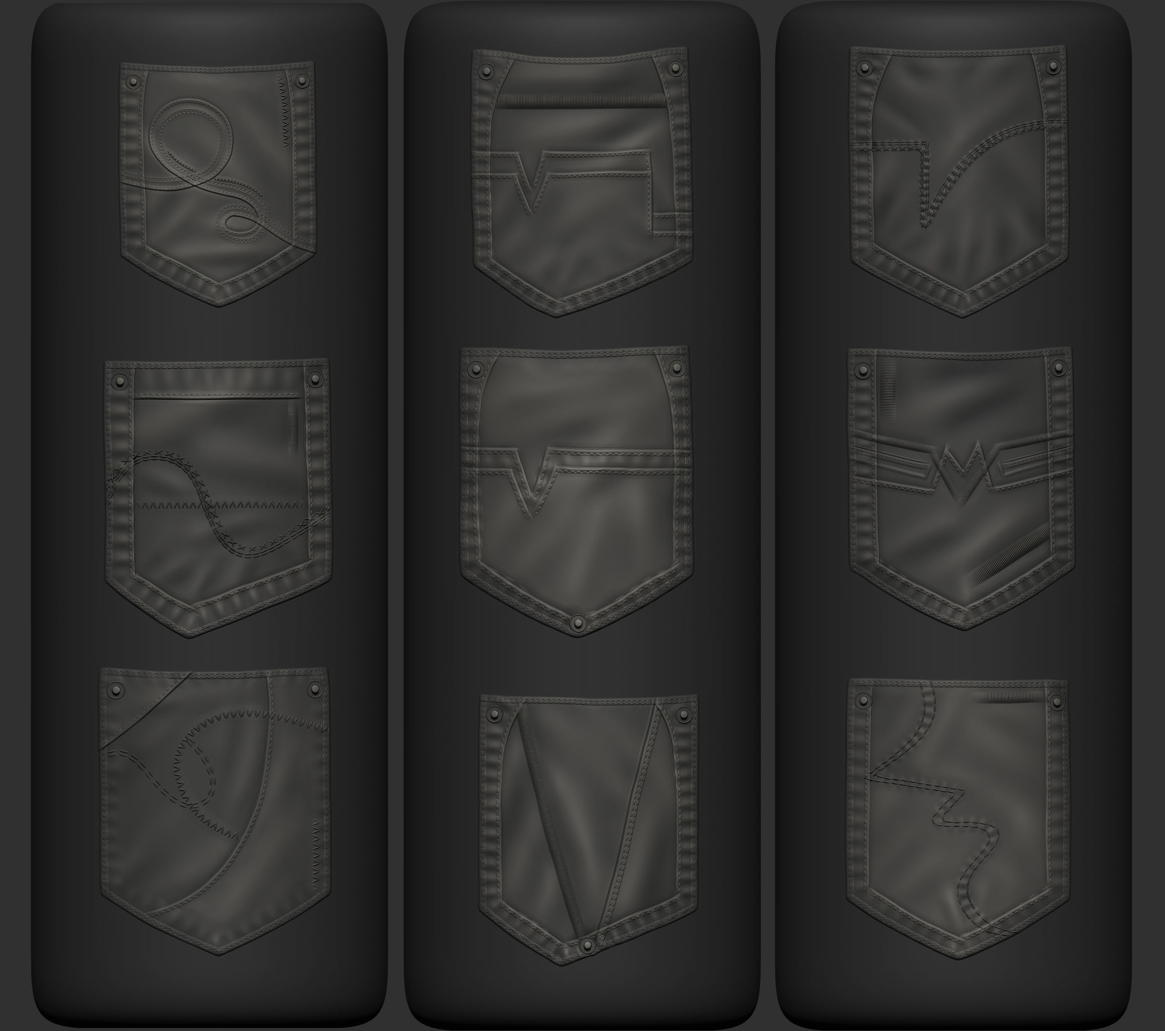 100 Pockets BrushesAlphas and Video Tutorial 3D model_1