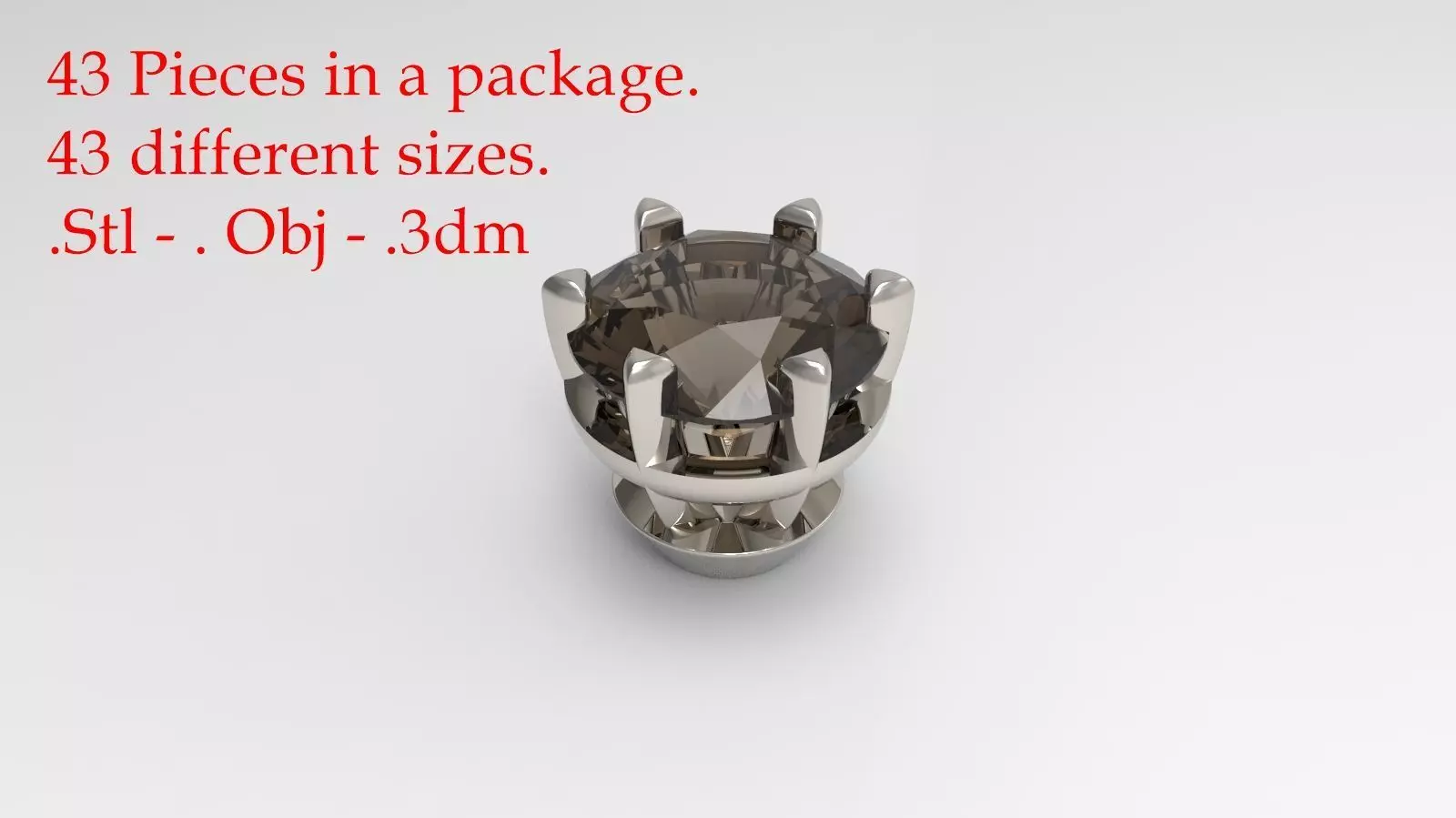 Jewelry Prong Head Set Package 037 3D print model_0