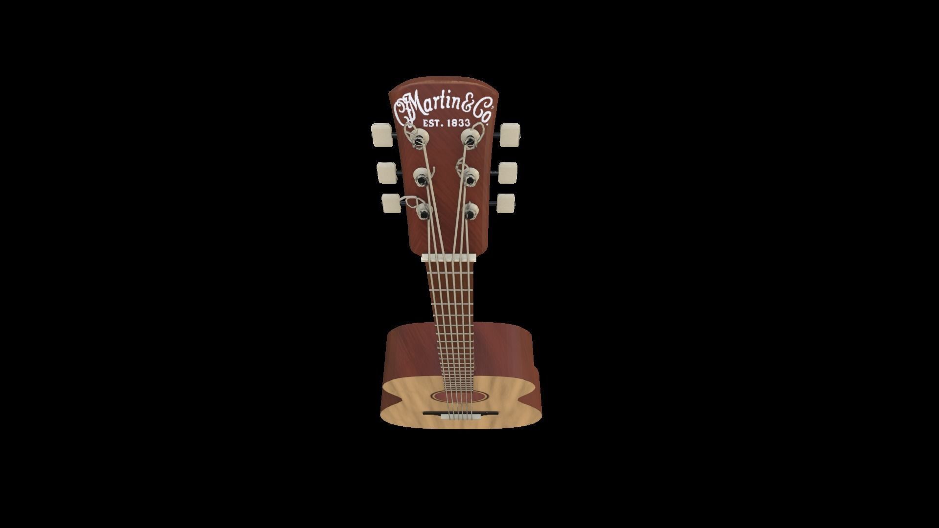 Acoustic guitar 3D model_3
