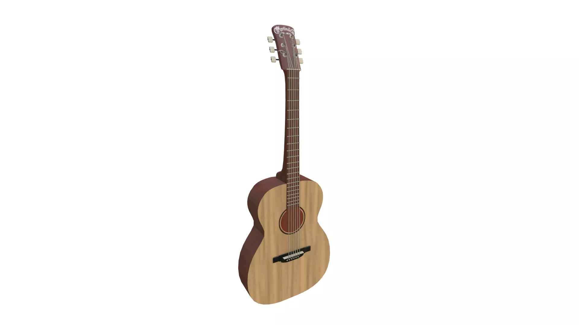 Acoustic guitar 3D model_0