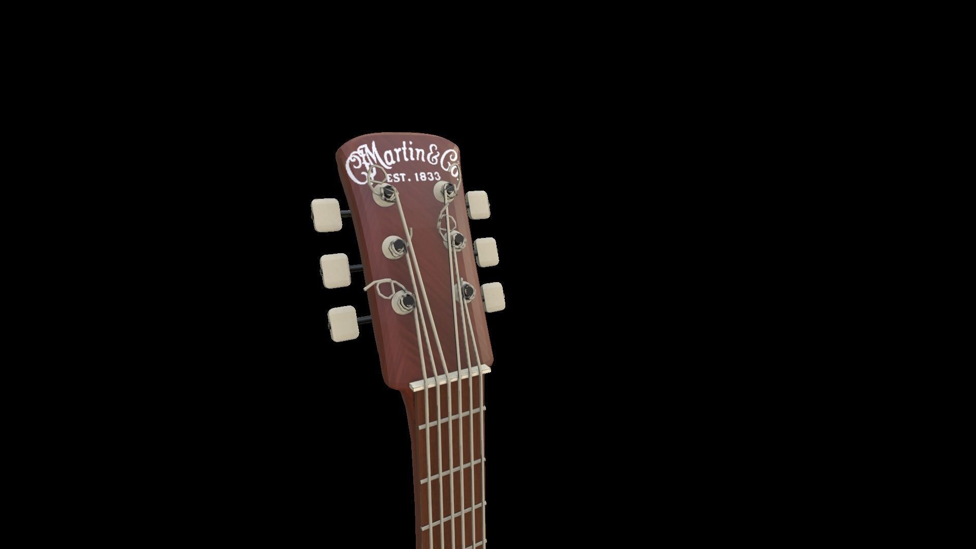 Acoustic guitar 3D model_4