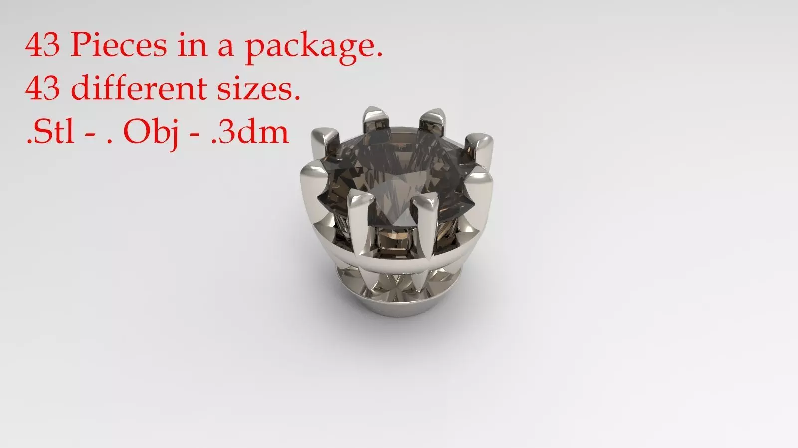 Jewelry Prong Head Set Package 038 3D print model_0