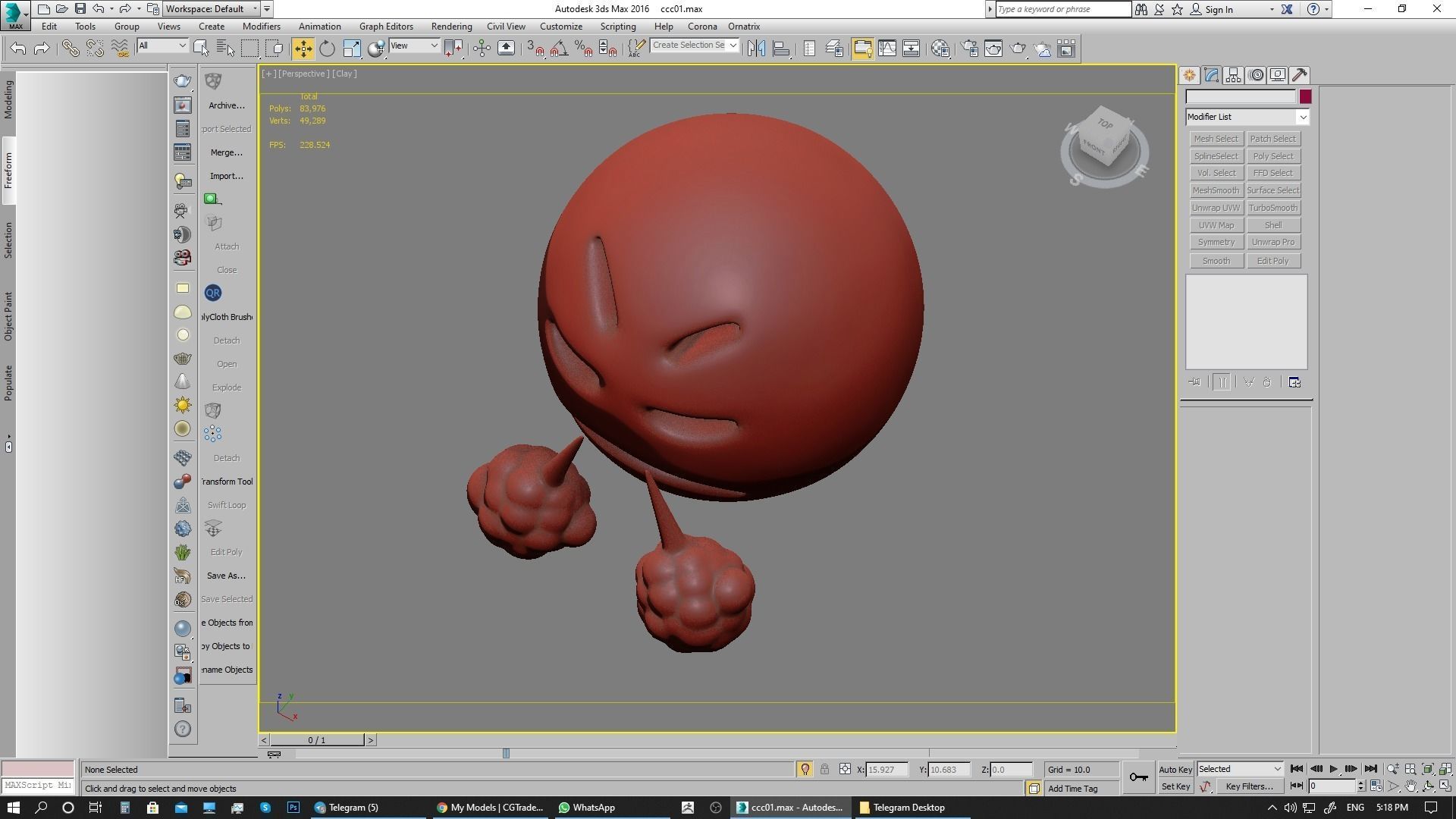 Emoji Face with Steam From Nose 3D model_18