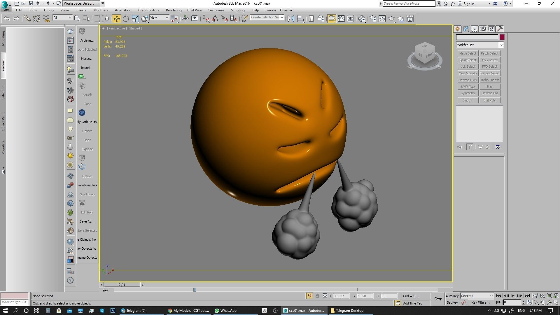 Emoji Face with Steam From Nose 3D model_8