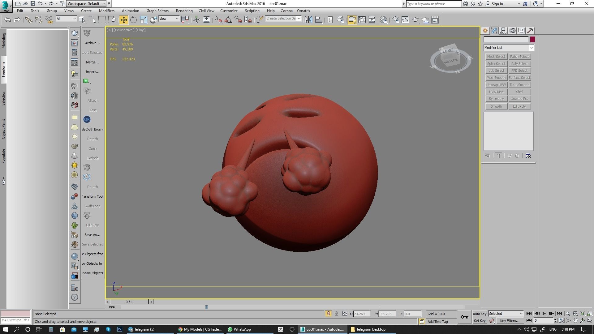 Emoji Face with Steam From Nose 3D model_16