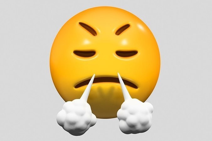 Emoji Face with Steam From Nose 3D model