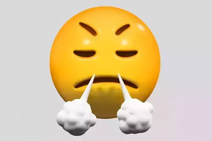 Emoji Face with Steam From Nose 3D model