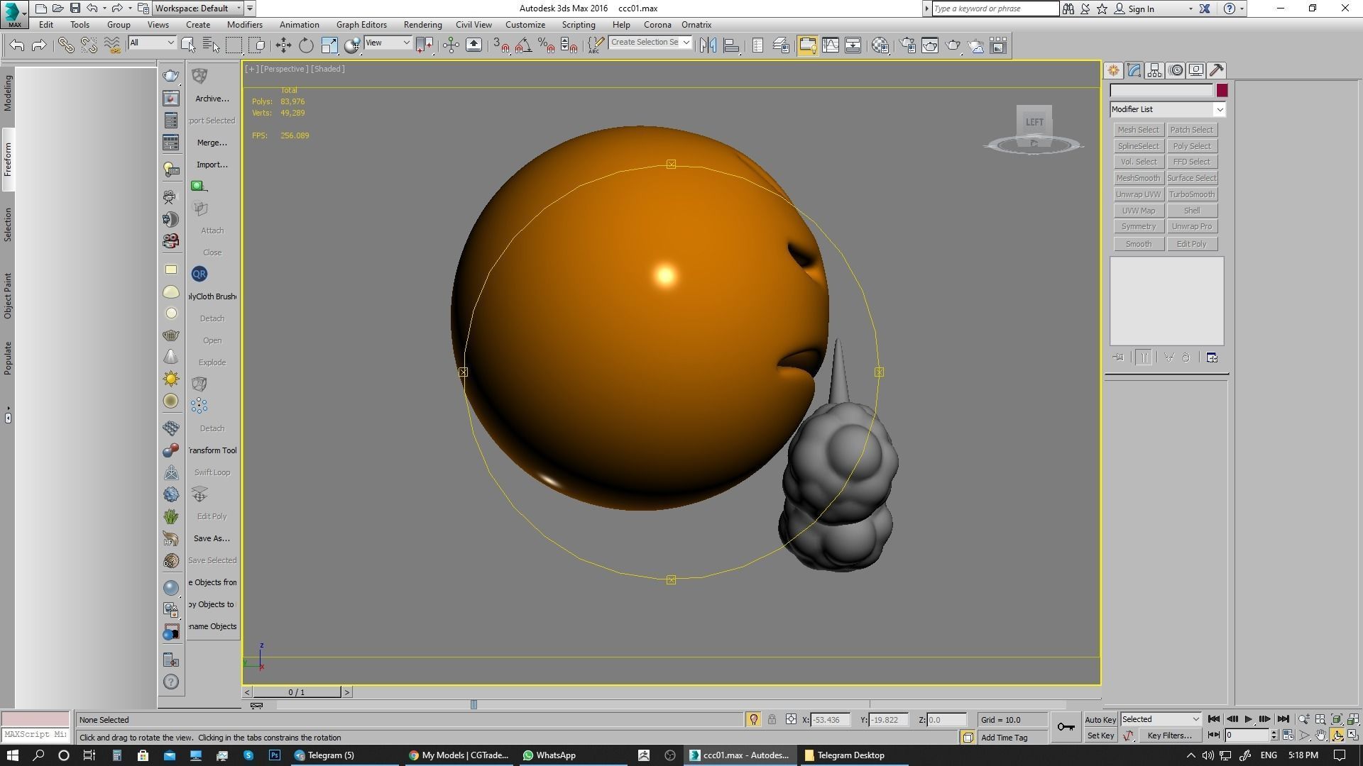 Emoji Face with Steam From Nose 3D model_2