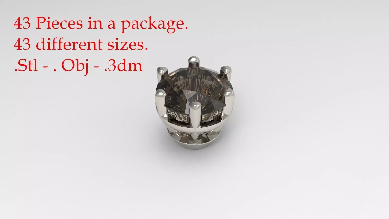 Jewelry Prong Head Set Package 040 3D print model_0