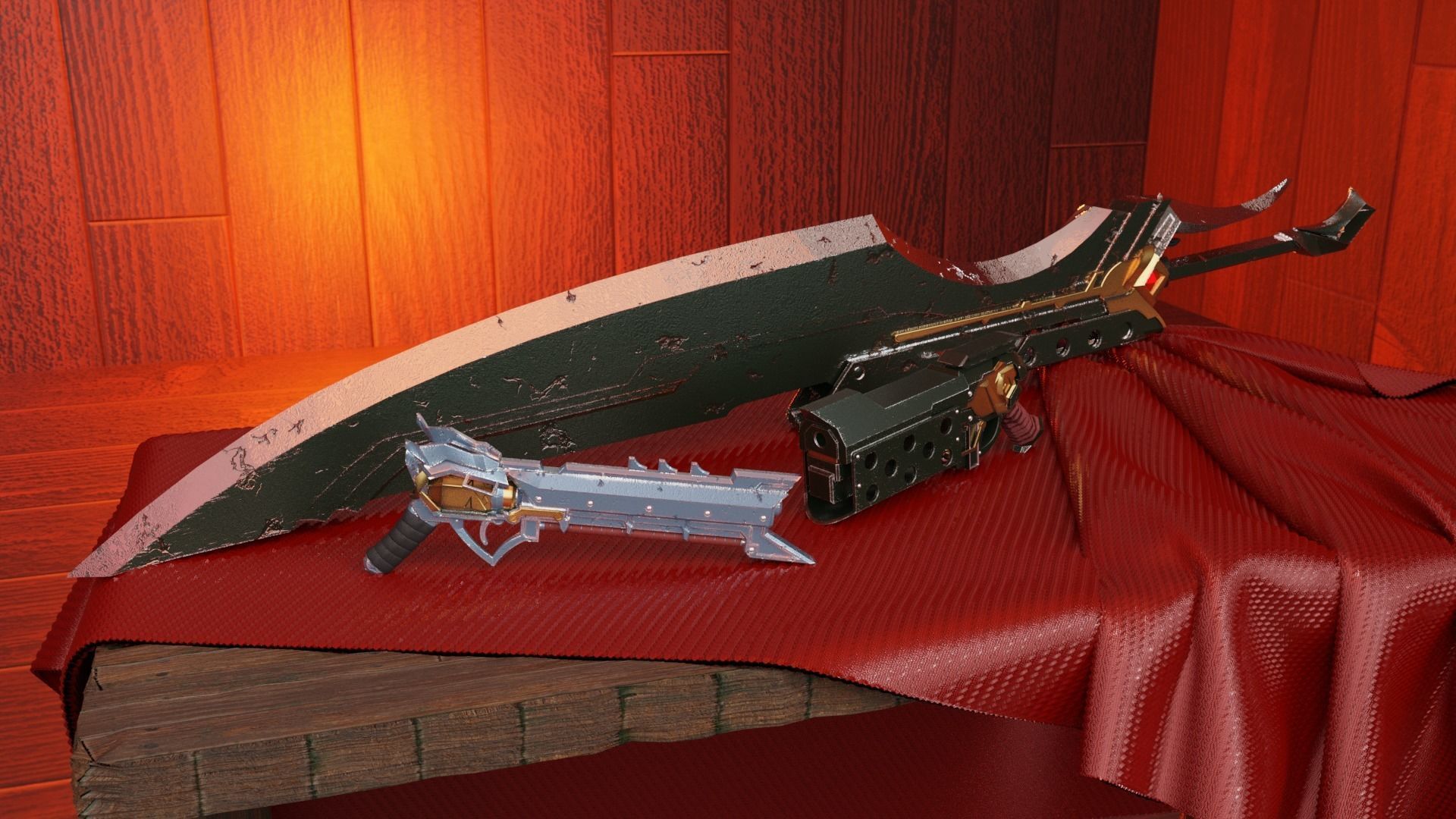 Samira Weapons 3D Model Set for 3D Print 3D print model_3