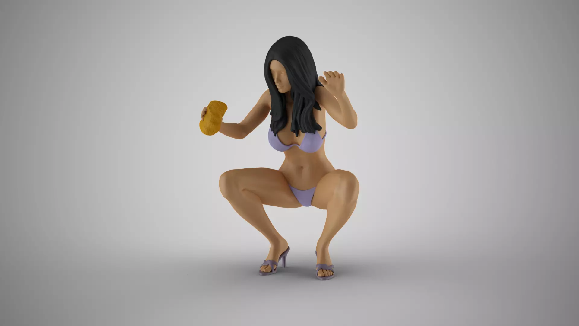 Woman Bike Wash 3D print model