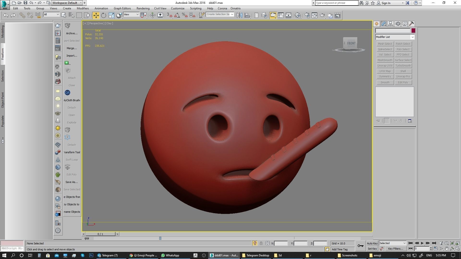 Emoji Face with Thermometer 3D model_17
