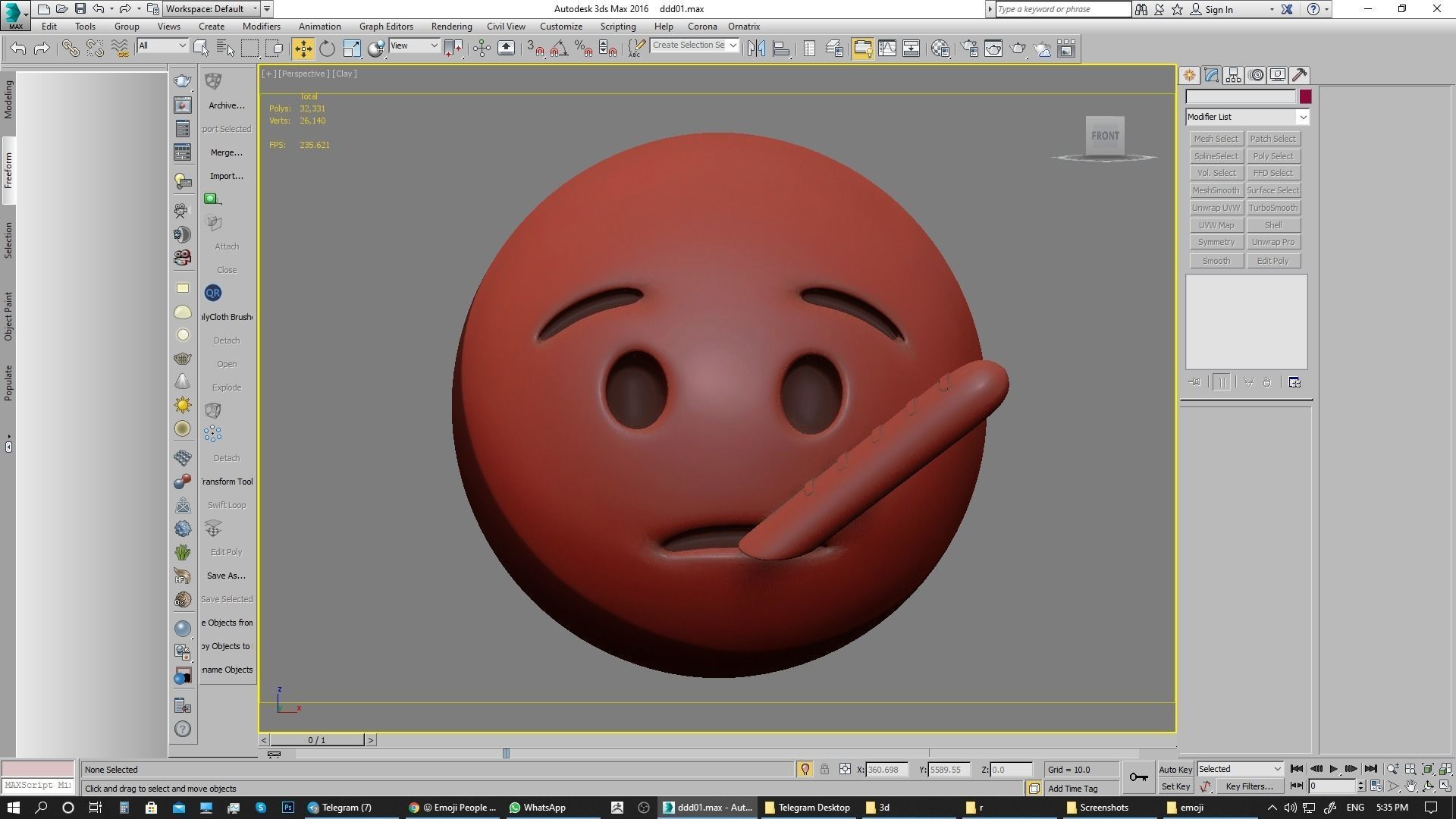 Emoji Face with Thermometer 3D model_20