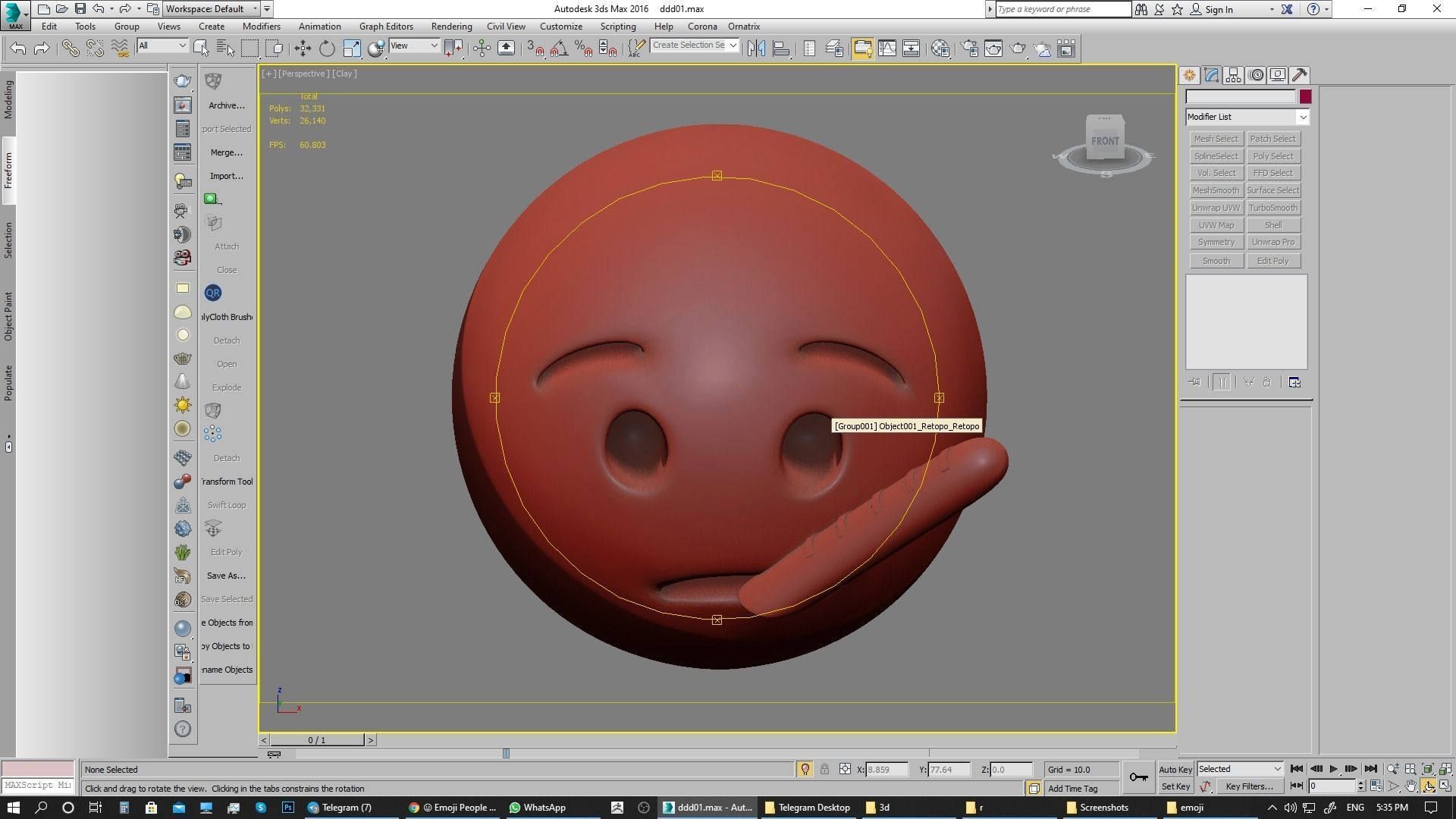 Emoji Face with Thermometer 3D model_16