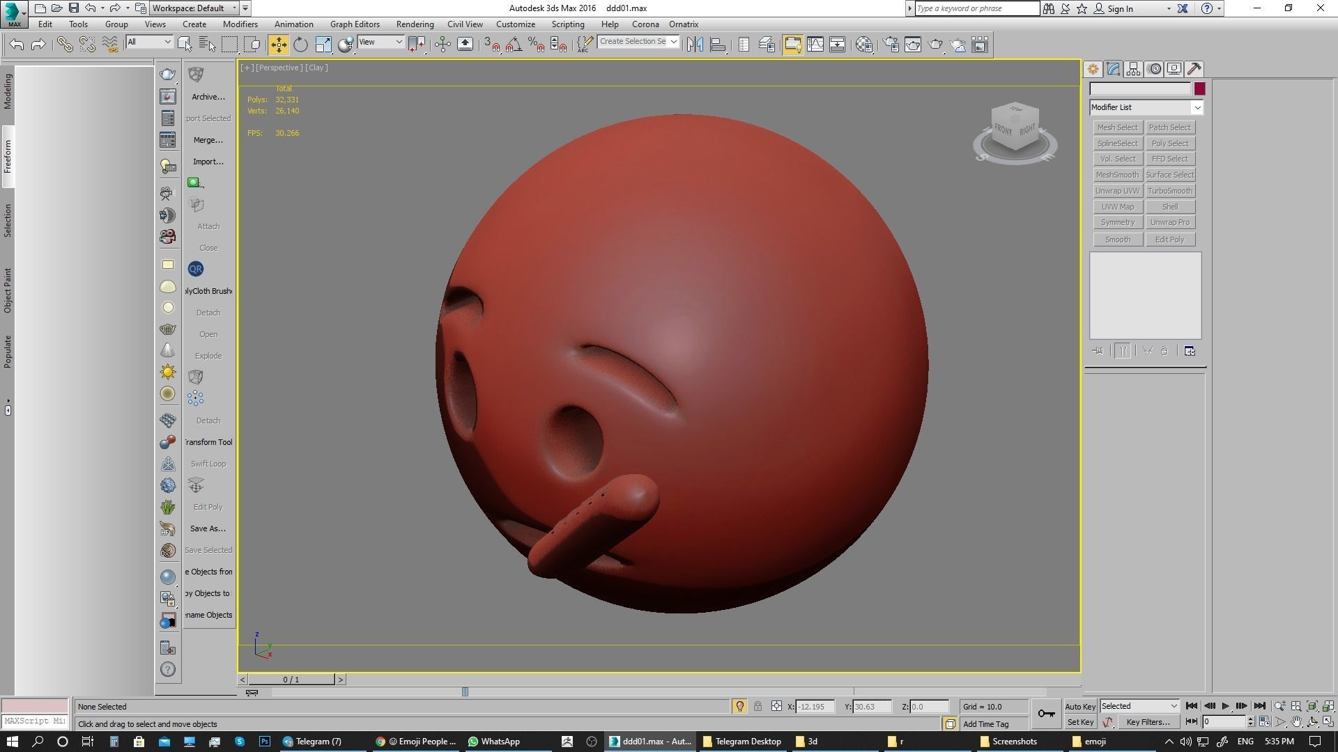 Emoji Face with Thermometer 3D model_22