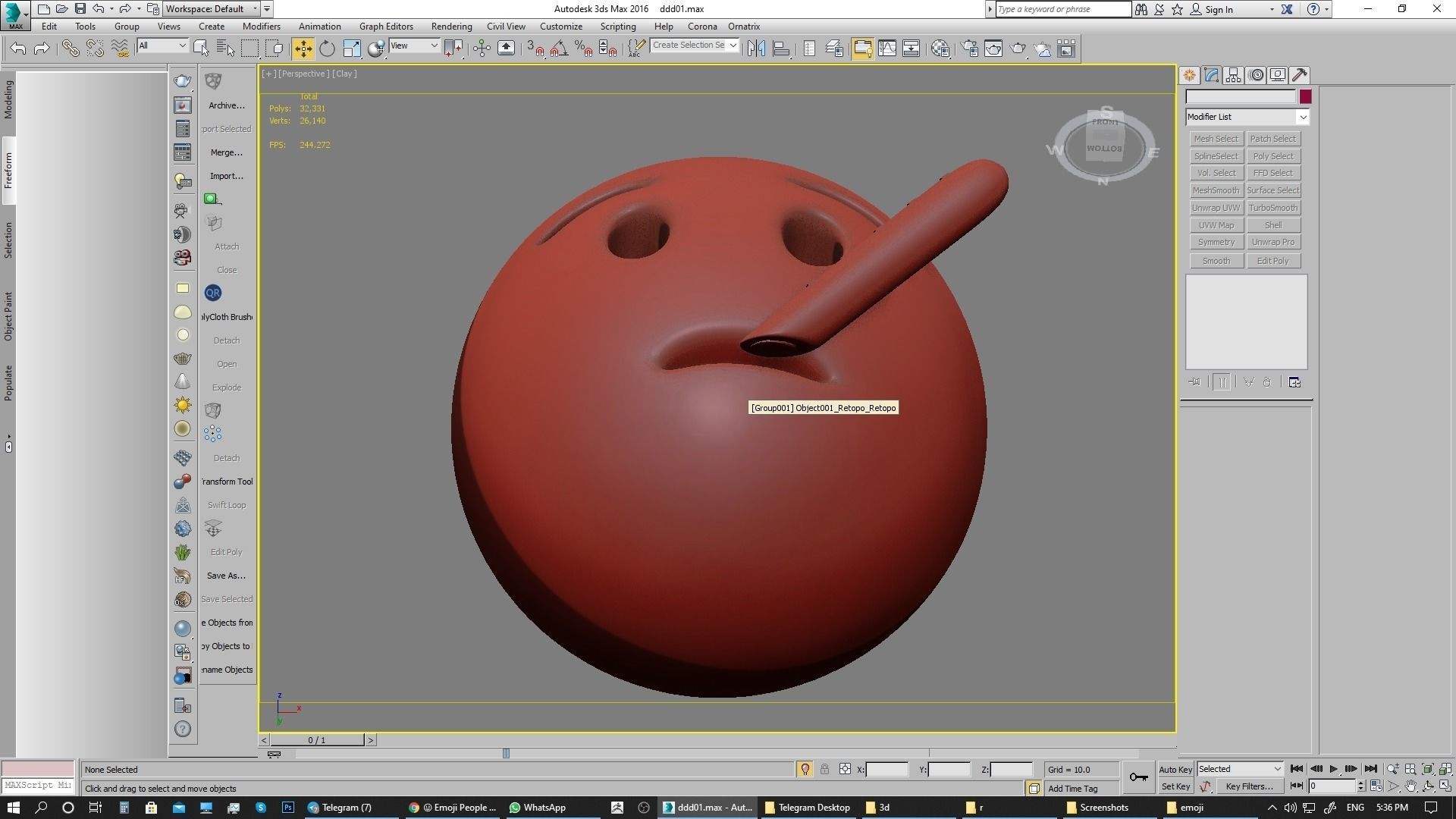 Emoji Face with Thermometer 3D model_19