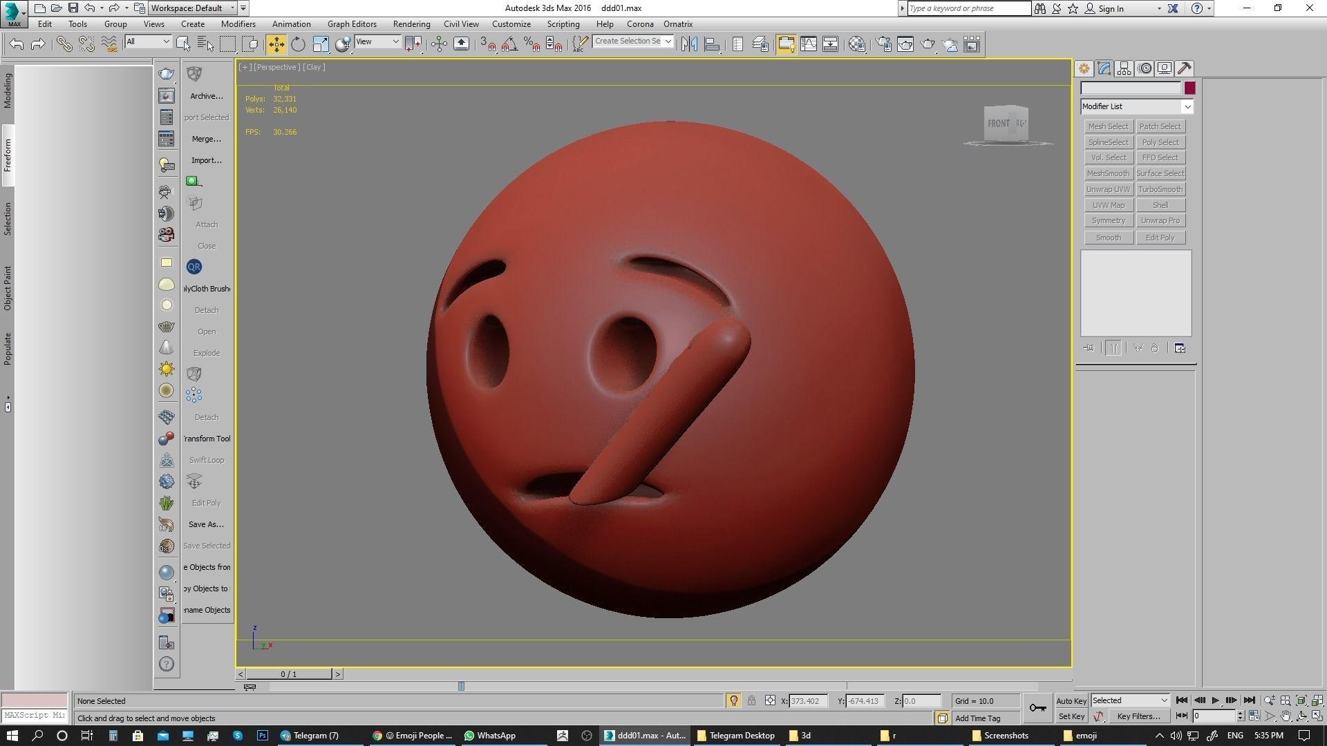 Emoji Face with Thermometer 3D model_21