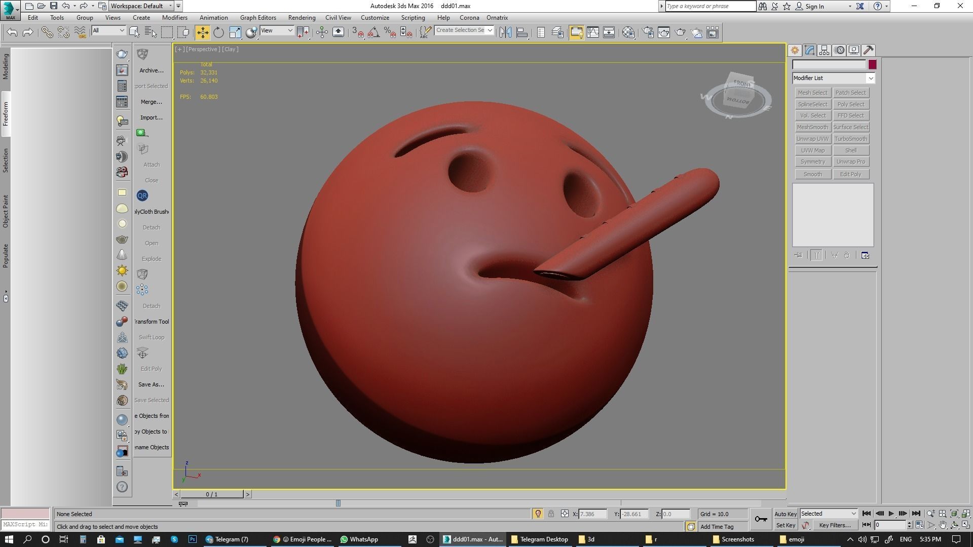 Emoji Face with Thermometer 3D model_23