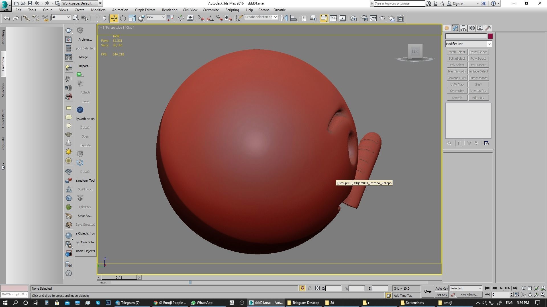 Emoji Face with Thermometer 3D model_14