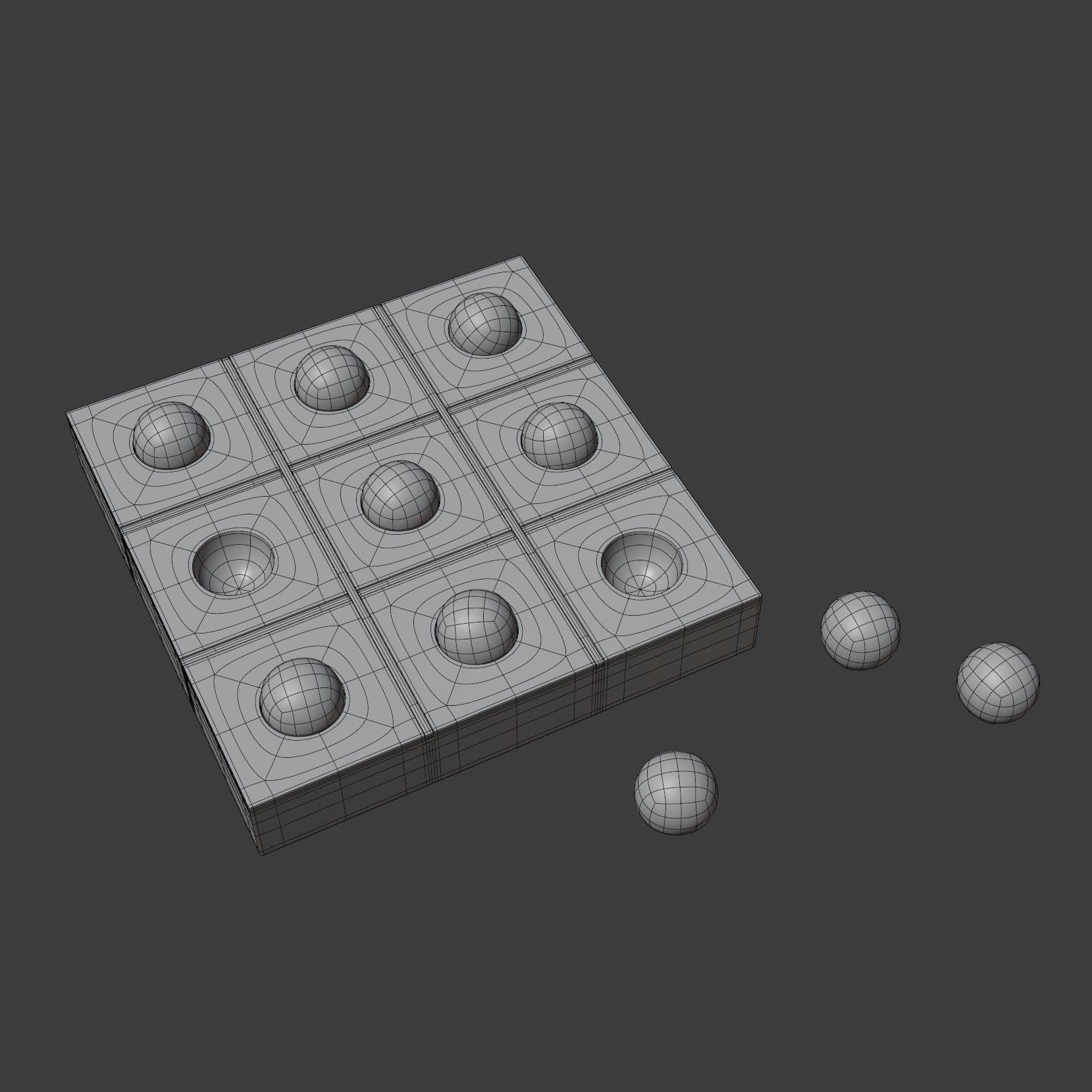 Tic Tac Toe Set 3D model_11